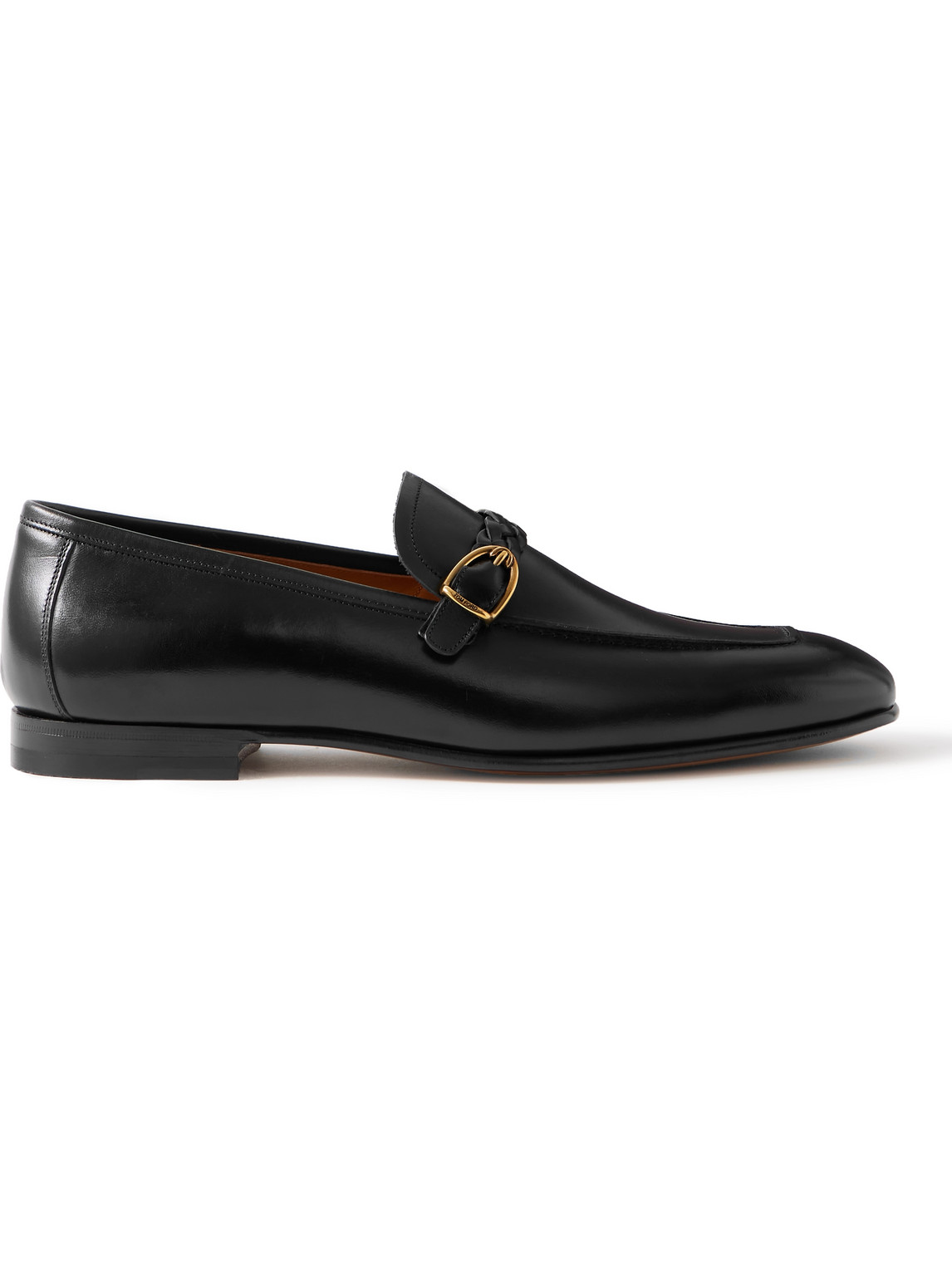 TOM FORD MARTIN BURNISHED-LEATHER LOAFERS