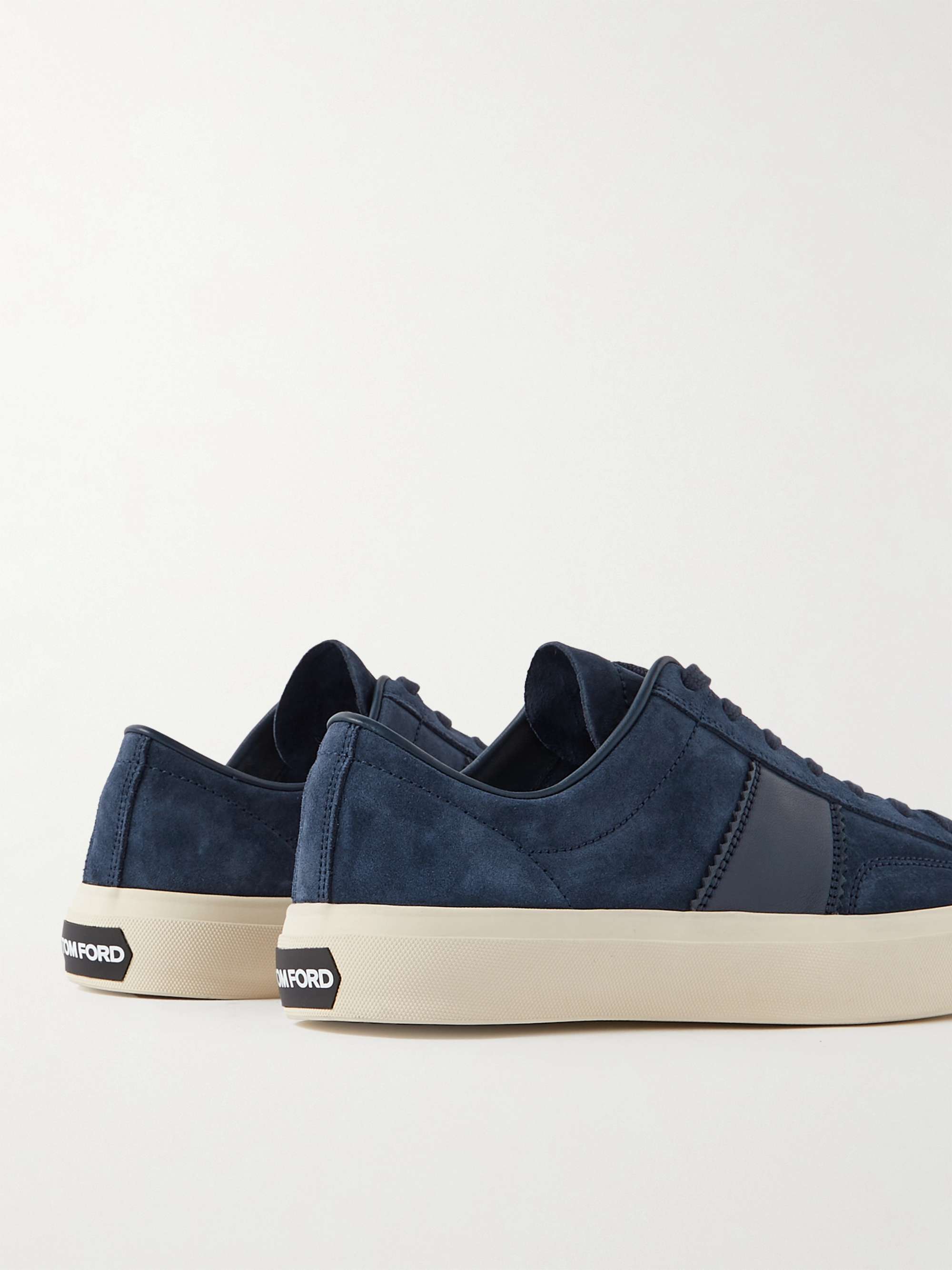 TOM FORD Cambridge Leather-Trimmed Suede Sneakers