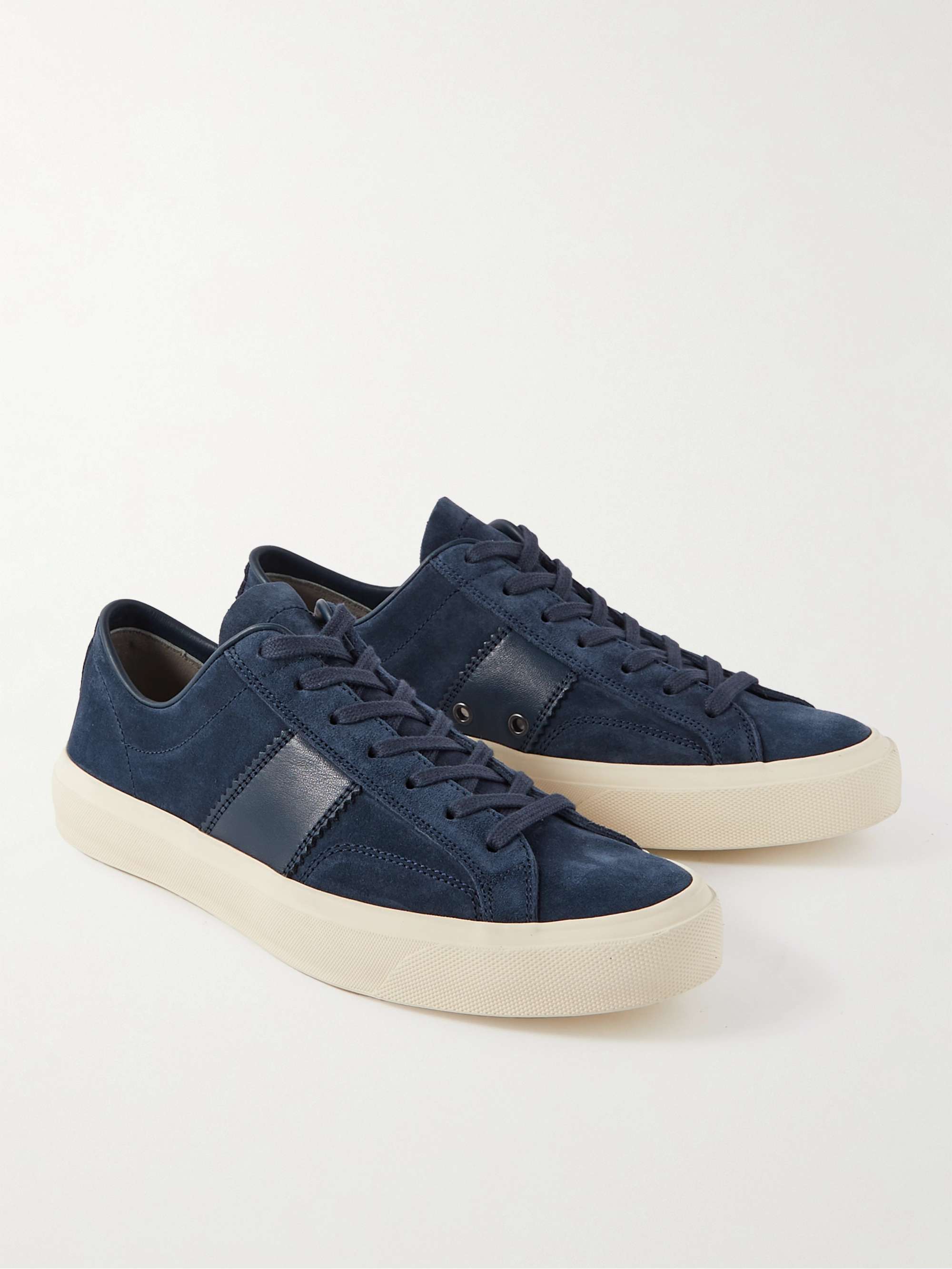 TOM FORD Cambridge Leather-Trimmed Suede Sneakers