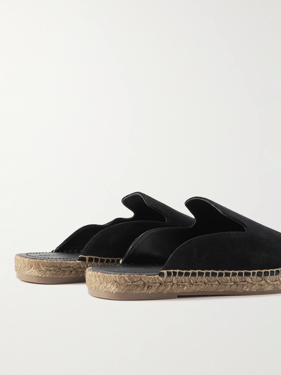 Shop Tom Ford Barnes Suede Backless Espadrilles In Black