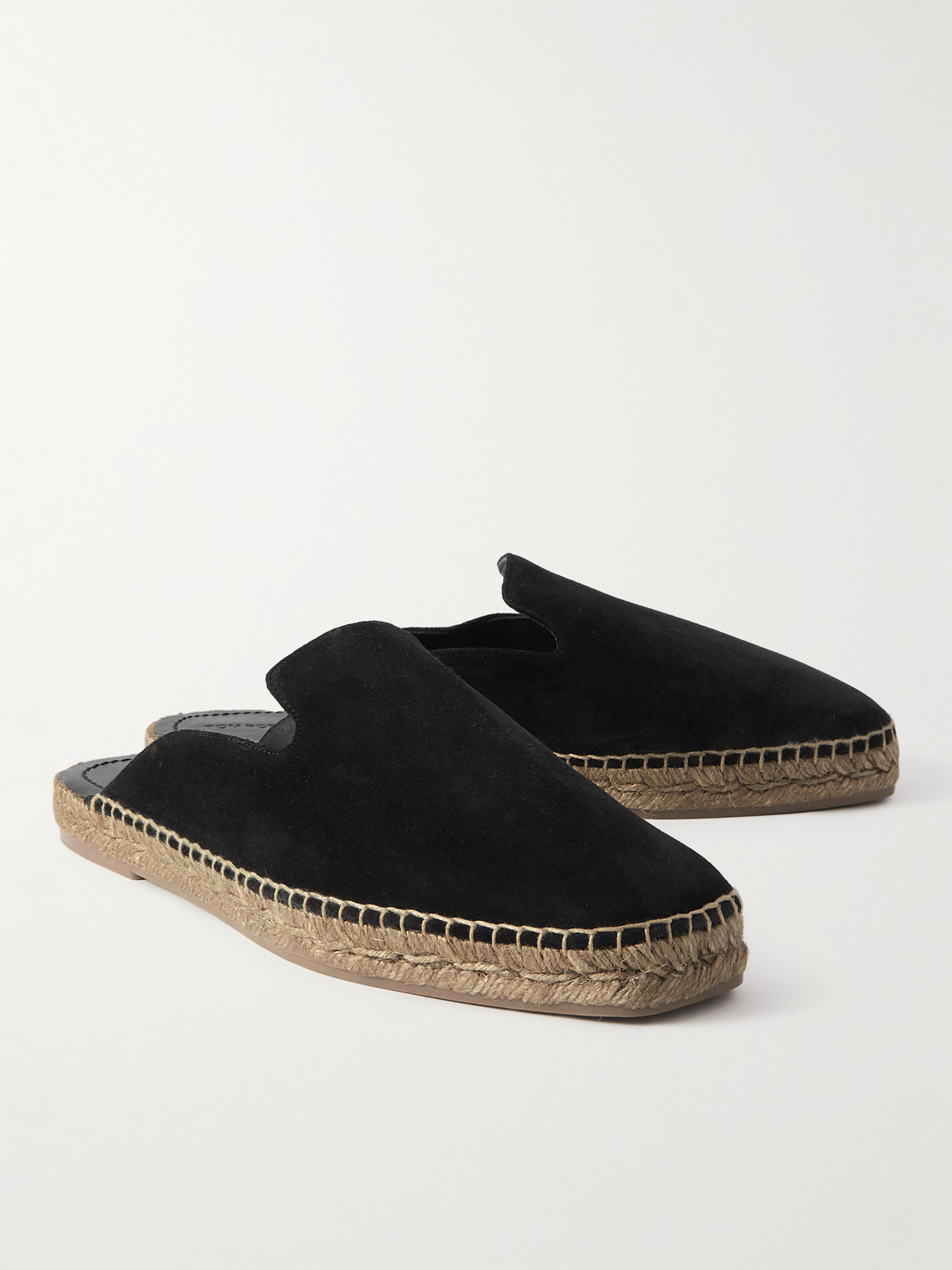 Shop Tom Ford Barnes Suede Backless Espadrilles In Black