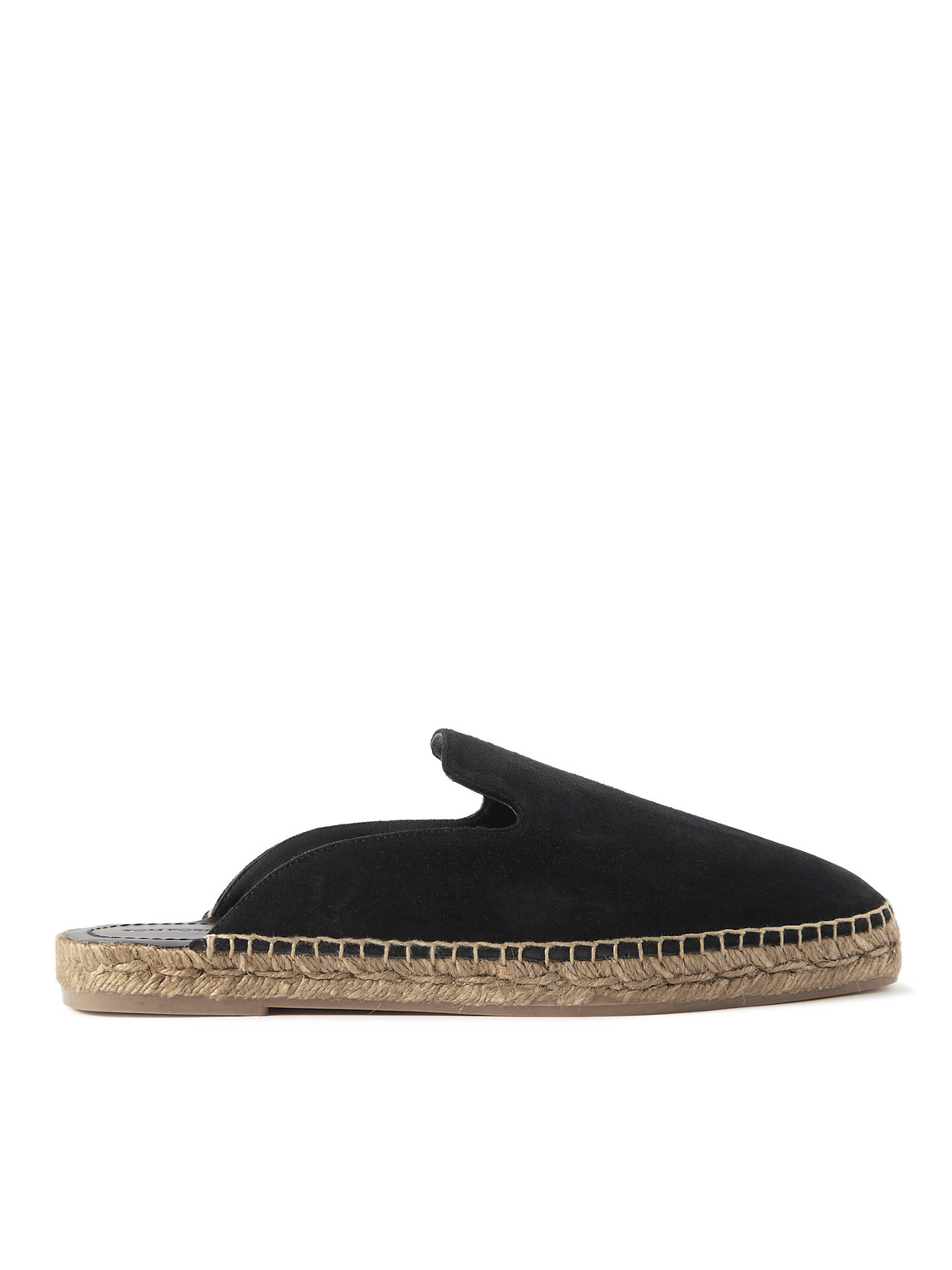 Shop Tom Ford Barnes Suede Backless Espadrilles In Black