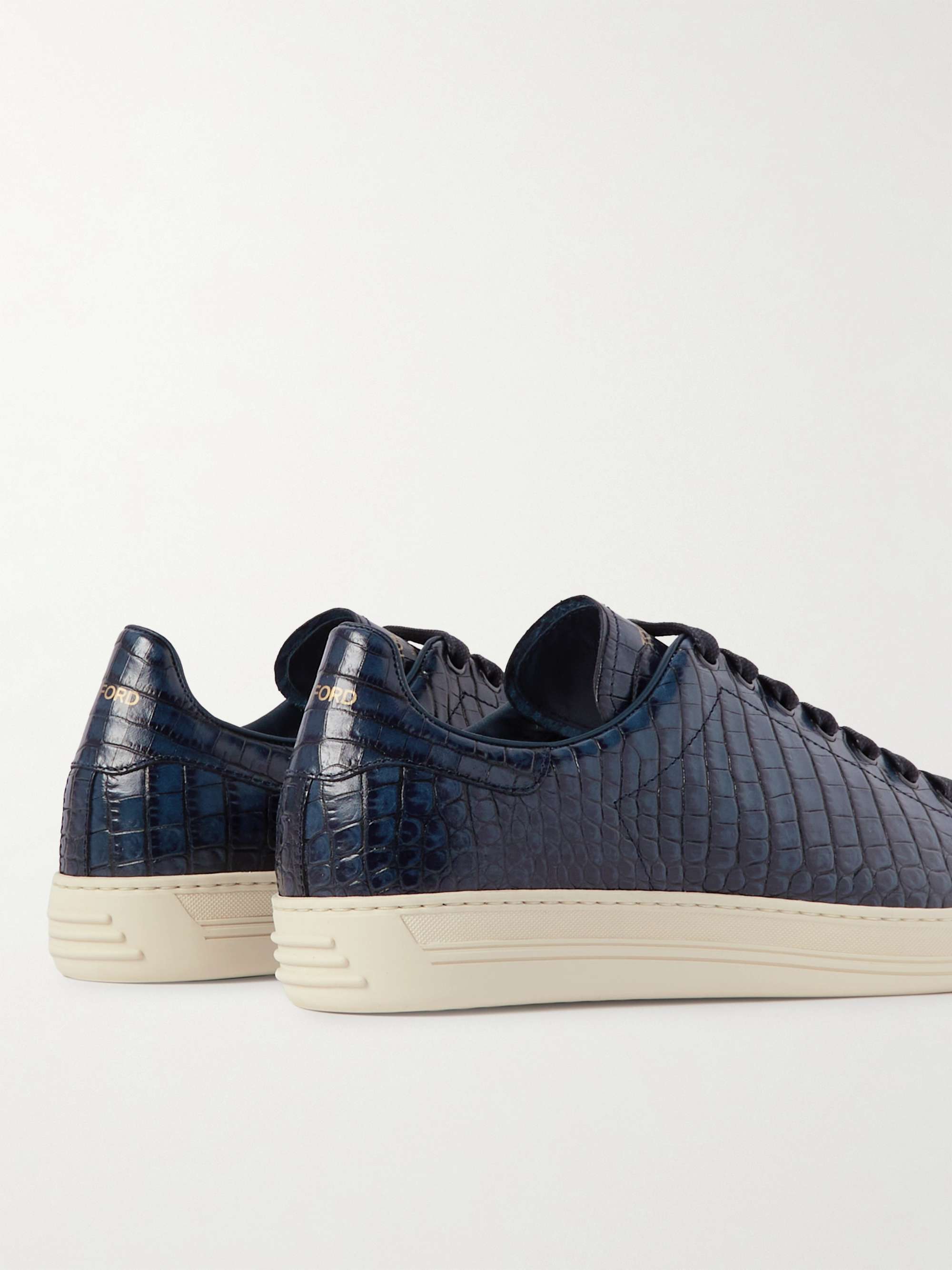TOM FORD Warwick Croc-Effect Leather Sneakers