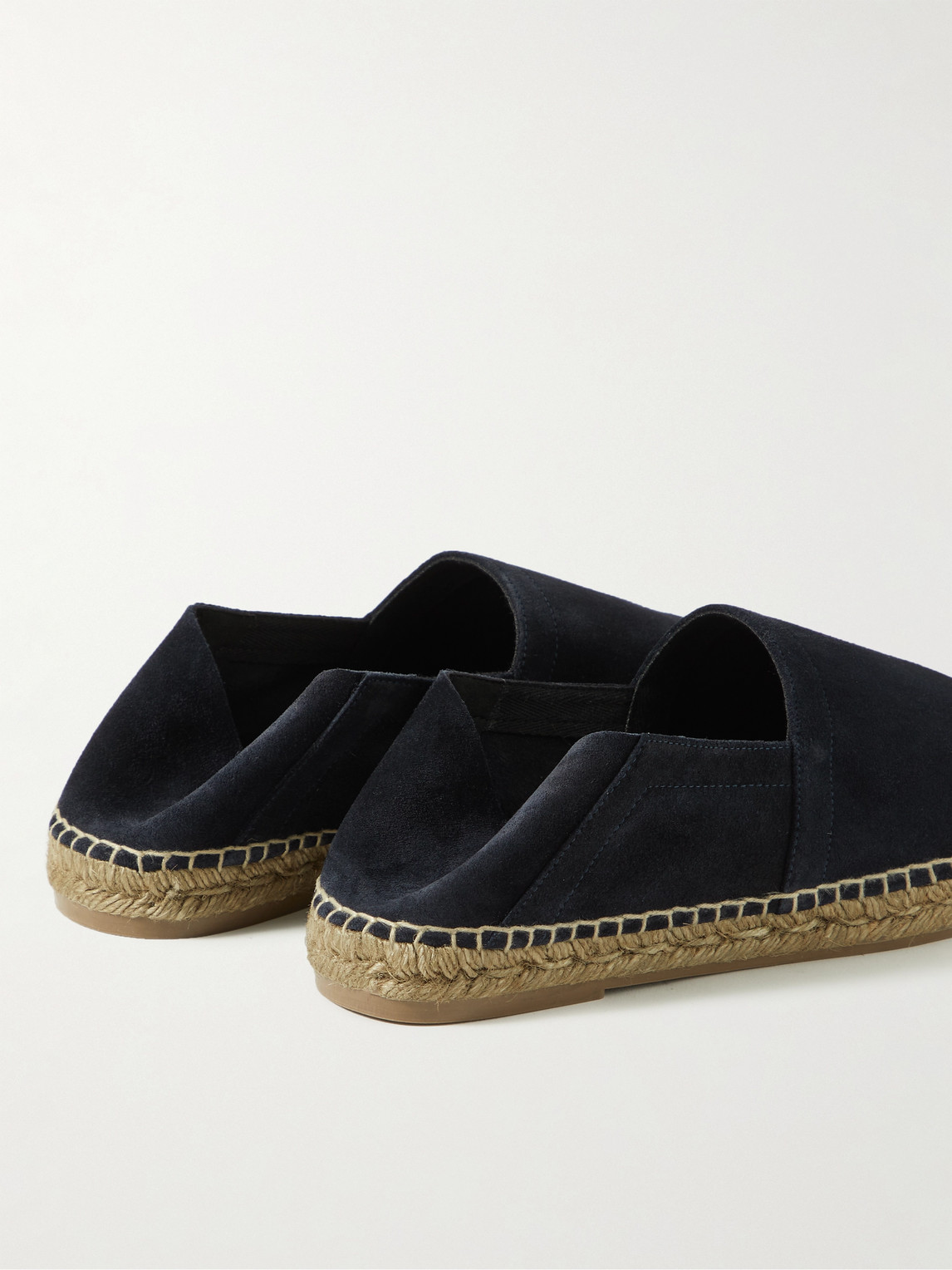 Shop Tom Ford Barnes Collapsible-heel Suede Espadrilles In Blue