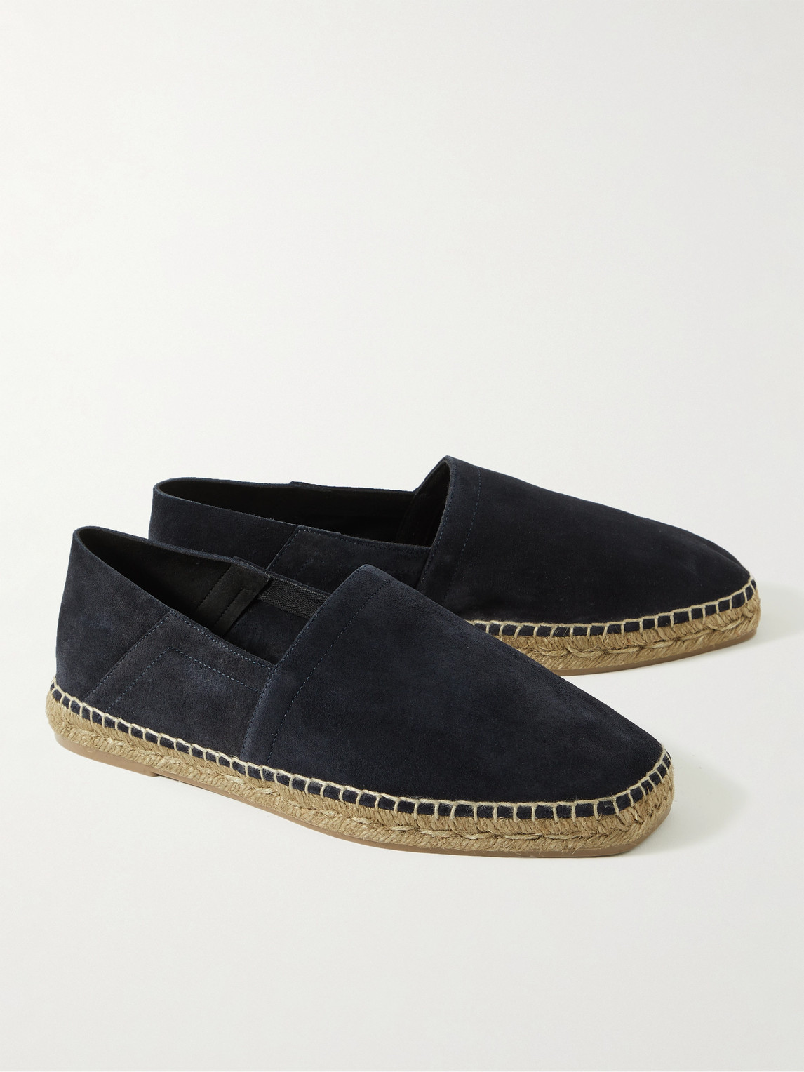 Shop Tom Ford Barnes Collapsible-heel Suede Espadrilles In Blue