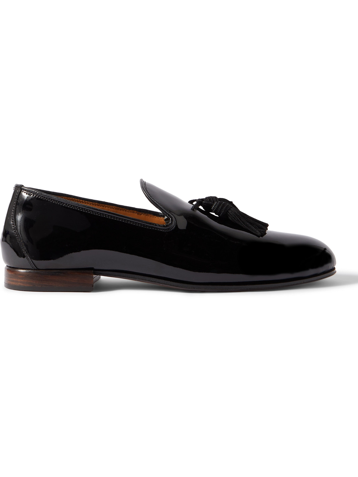 Shop Tom Ford Nicolas Tasselled Patent-leather Loafers In Black