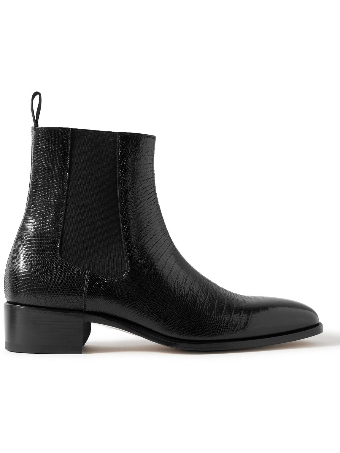 Tom Ford Alec Croc-effect Leather Chelsea Boots In Black