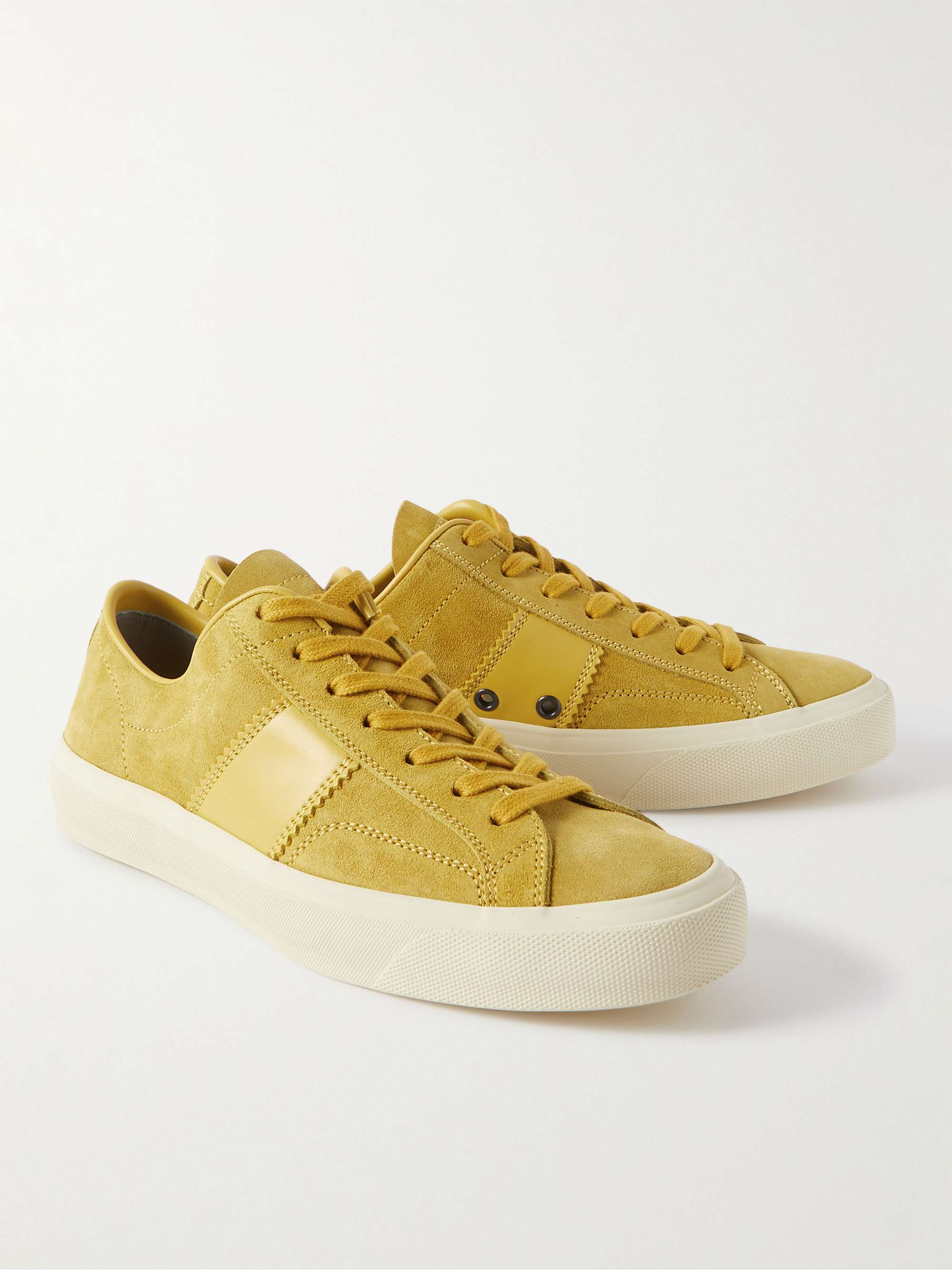 TOM FORD Cambridge Leather-Trimmed Suede Sneakers