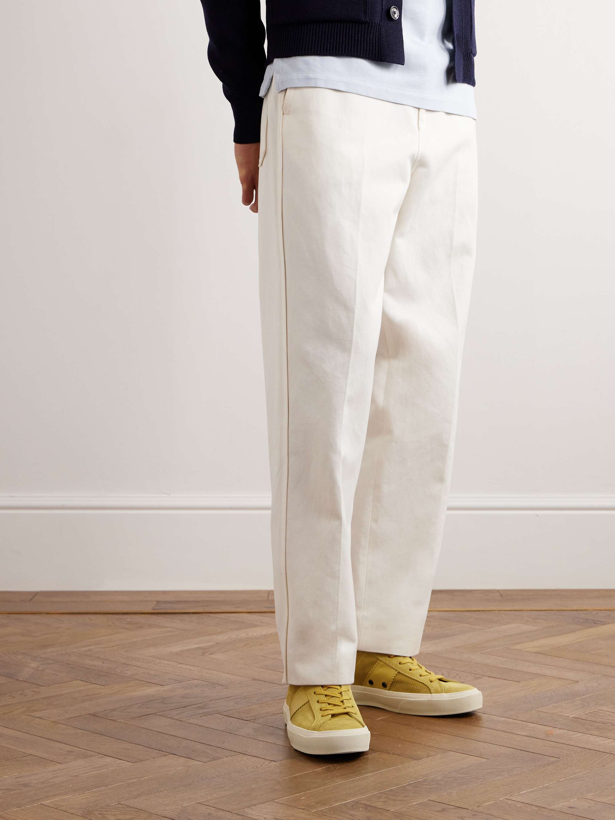 TOM FORD Cambridge Leather-Trimmed Suede Sneakers