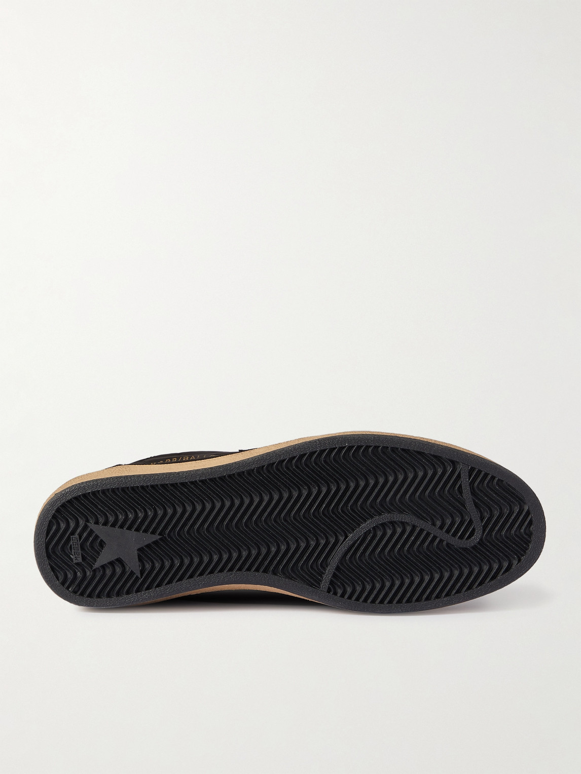 Golden Goose Ball Star Distressed Nubuck And Leather-trimmed Nylon Sneakers In Black