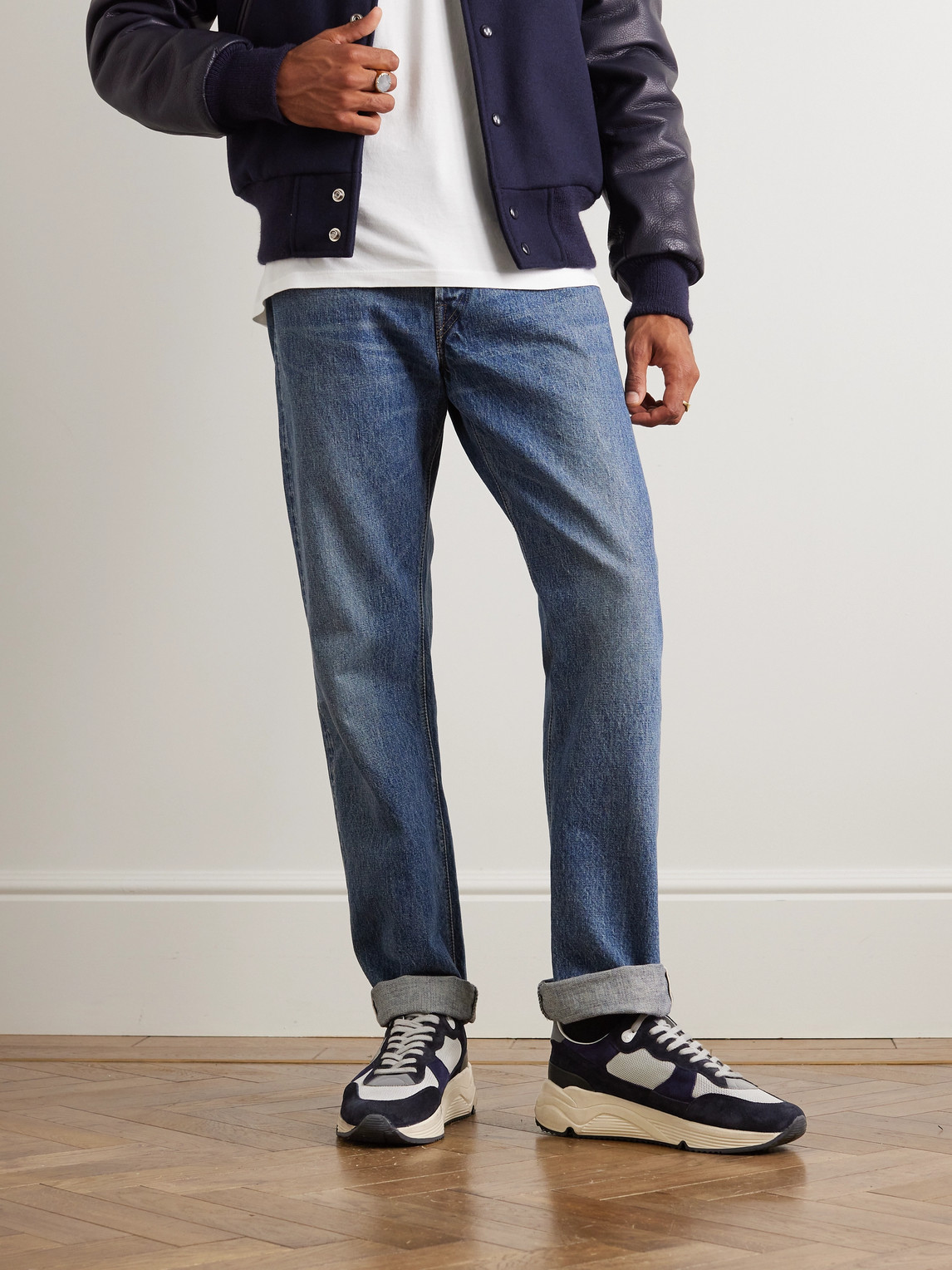 Golden Goose Leather-trimmed Mesh And Suede Sneakers In Blue