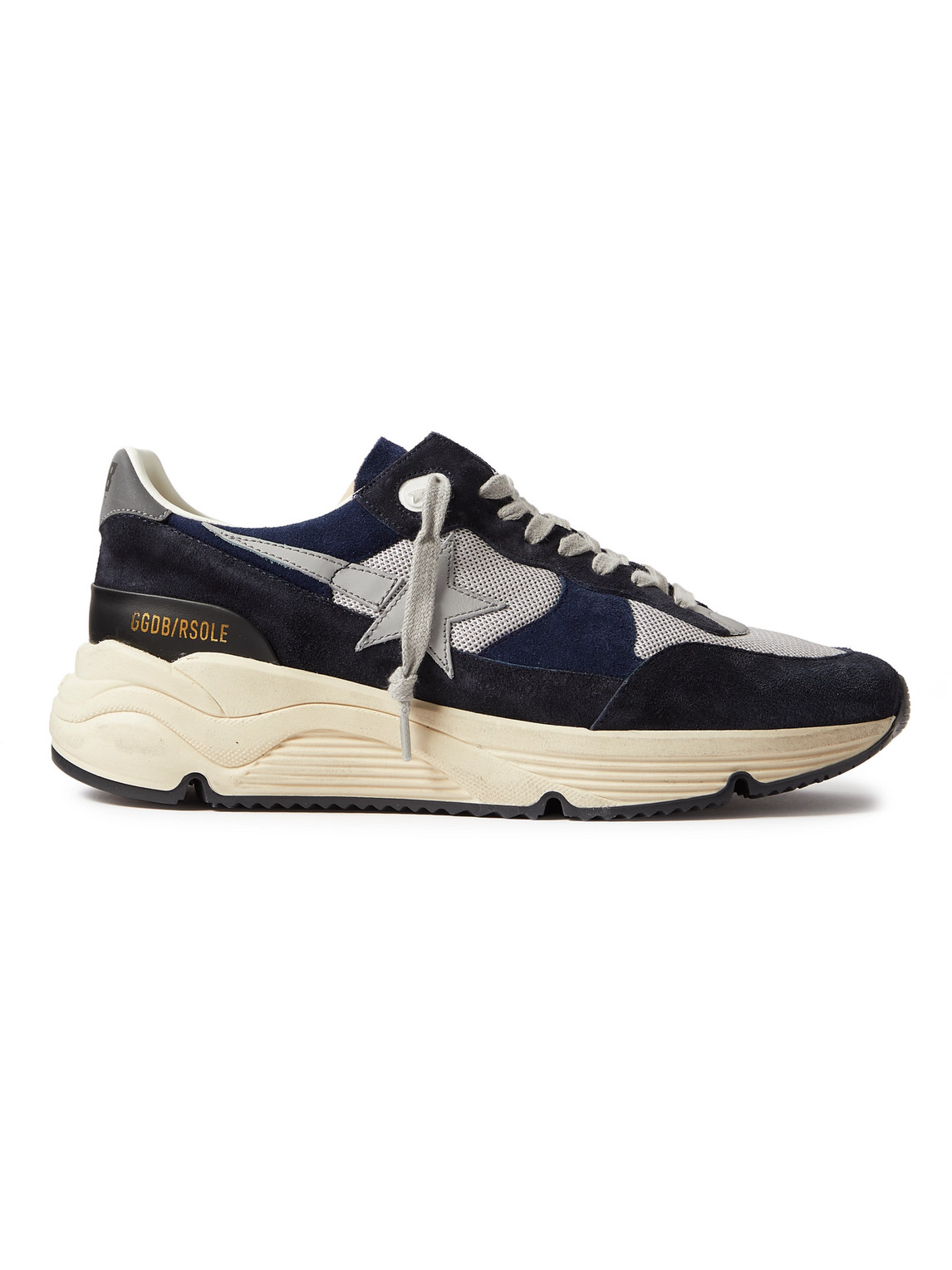 Golden Goose Leather-trimmed Mesh And Suede Sneakers In Blue