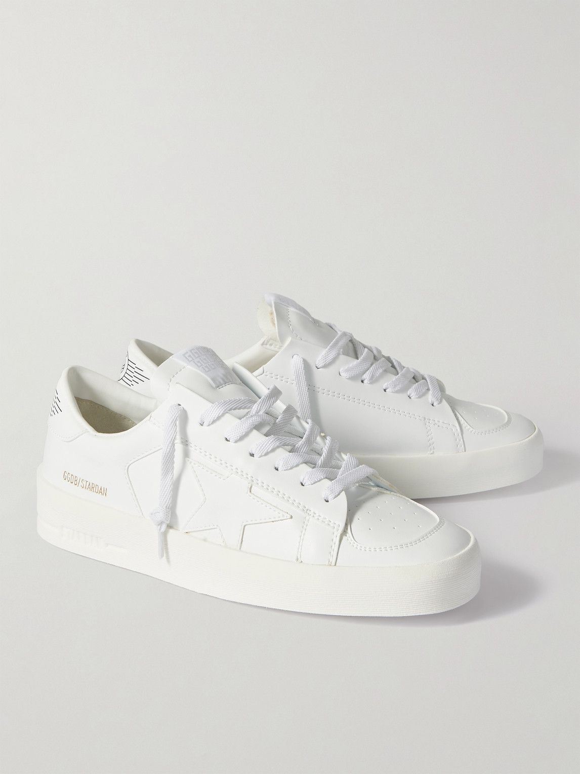 Shop Golden Goose Stardan Faux Leather Sneakers In White