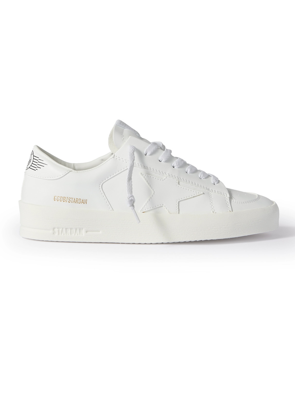 Shop Golden Goose Stardan Faux Leather Sneakers In White