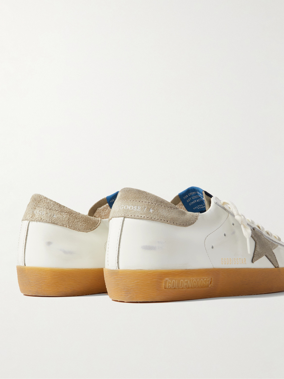 Shop Golden Goose Super-star Penstar Leather And Suede Sneakers In Neutrals