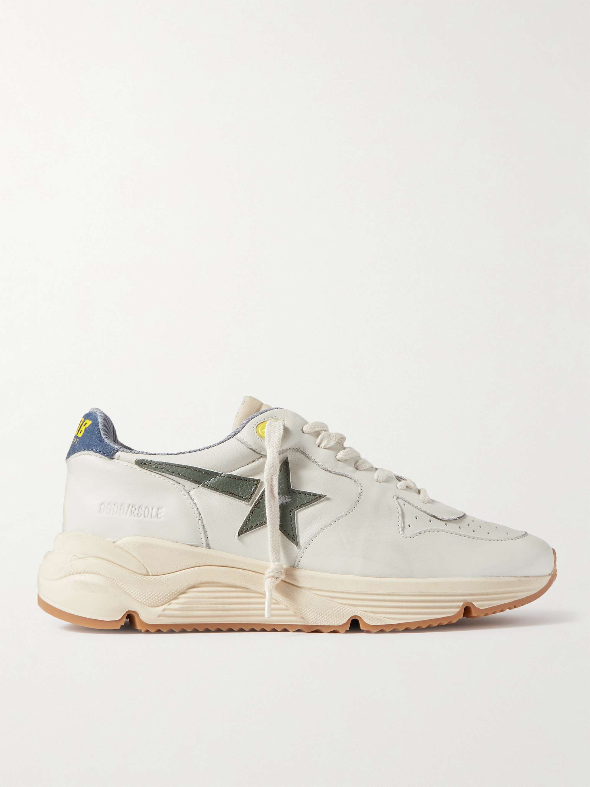 GOLDEN GOOSE Running Sole Distressed Leather, Nylon and Suede Sneakers ...