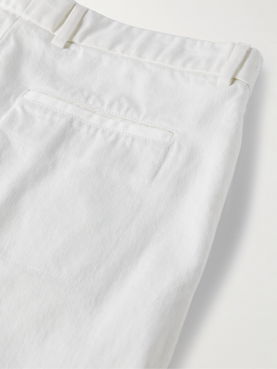 Shop Loro Piana Merse Straight-leg Cotton-twill Trousers In White