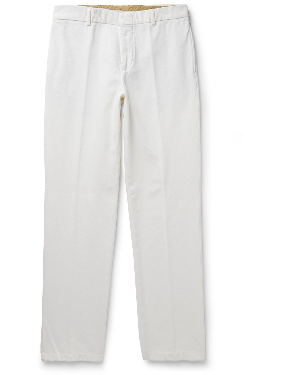 Loro Piana Straight-leg Cotton-twill Trousers In White