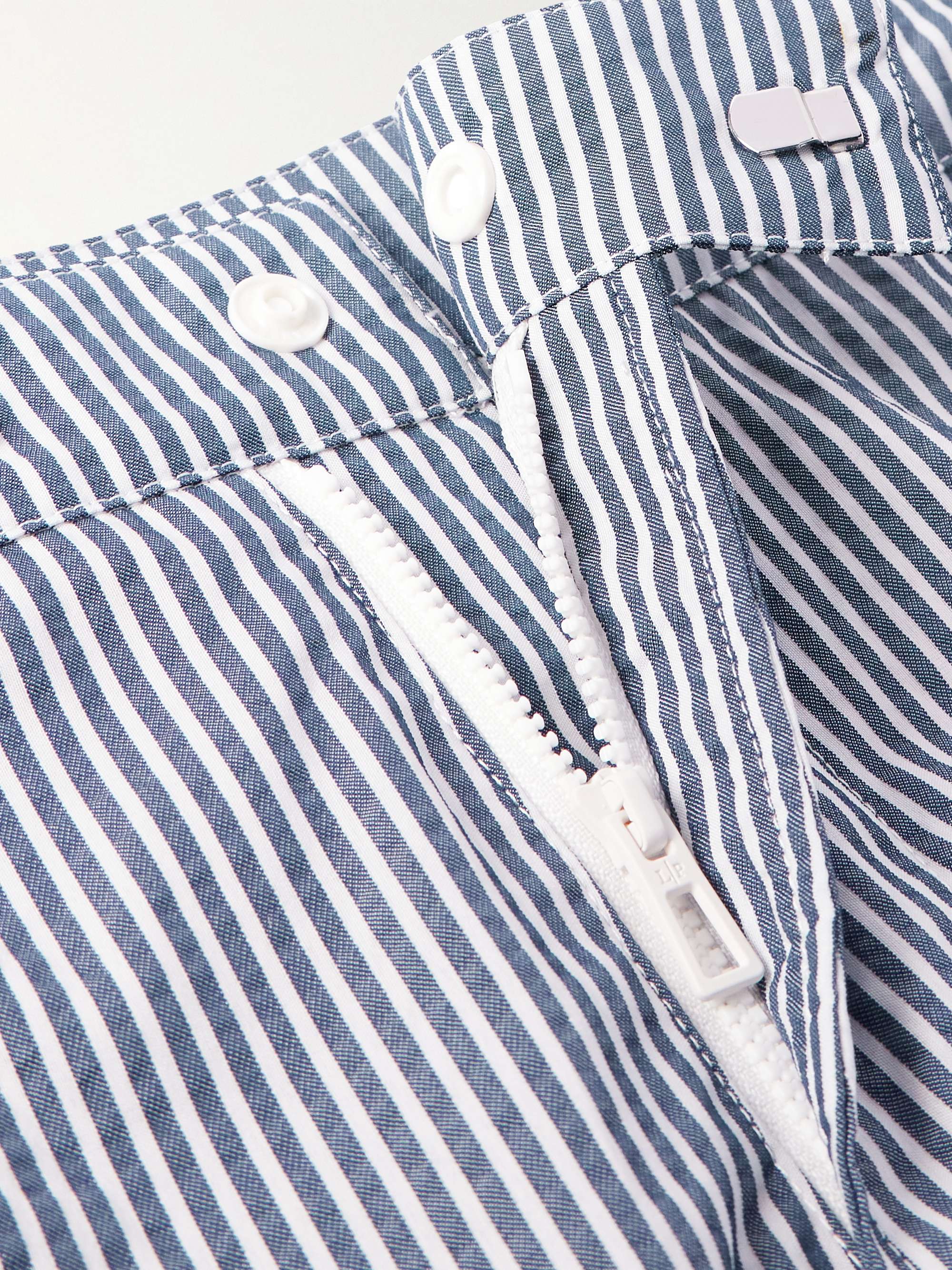 LORO PIANA Straight-Leg Striped Mid-Length Swim Shorts