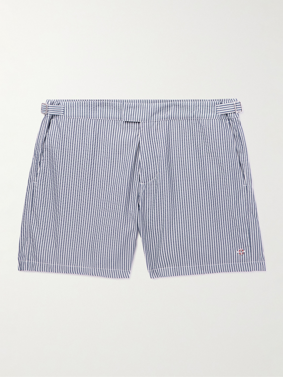 Loro Piana chooner traight-Leg Mid-Length triped eersucker wim horts - Men