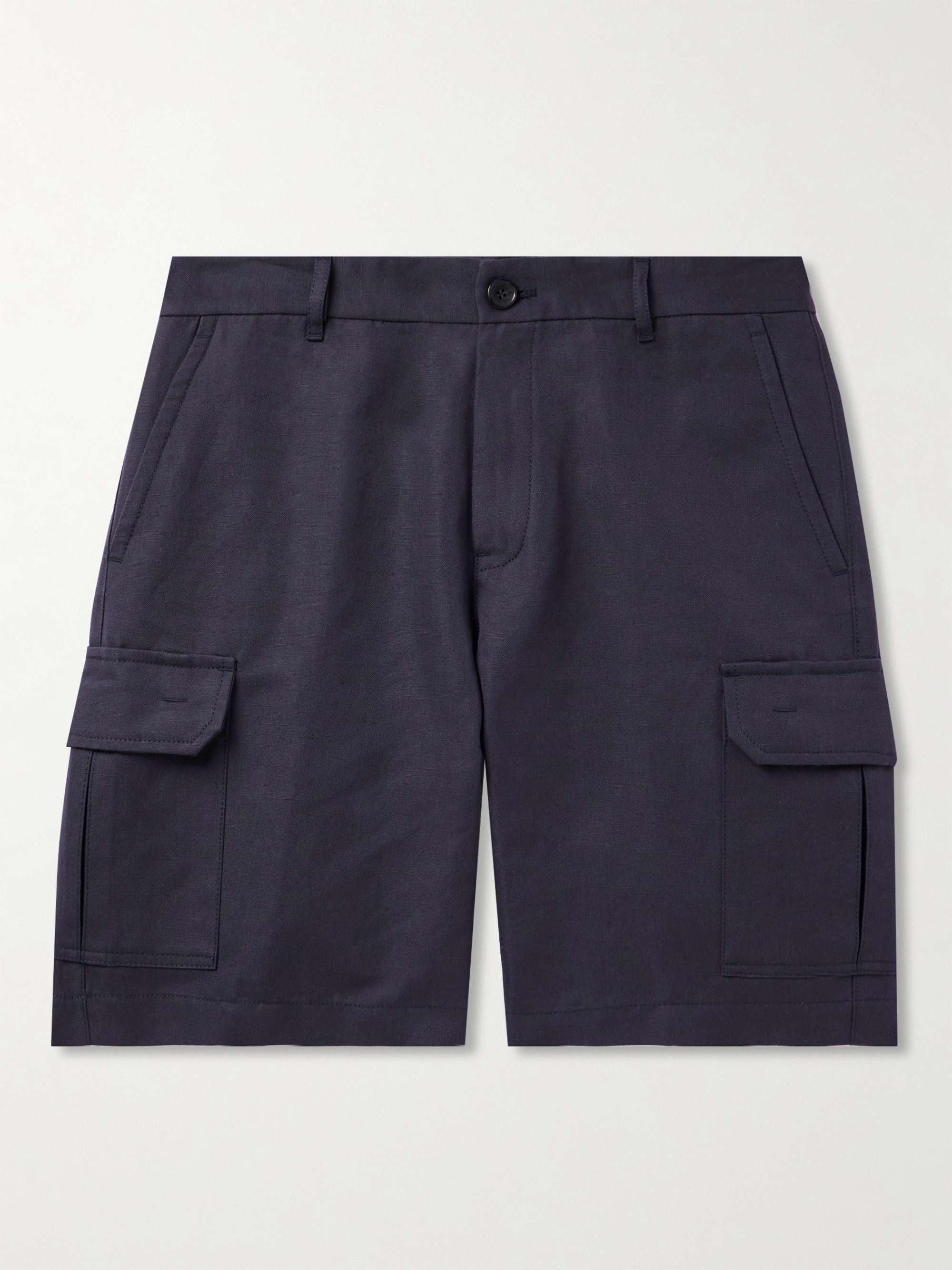 Straight-Leg Cotton and Linen-Blend Cargo Shorts