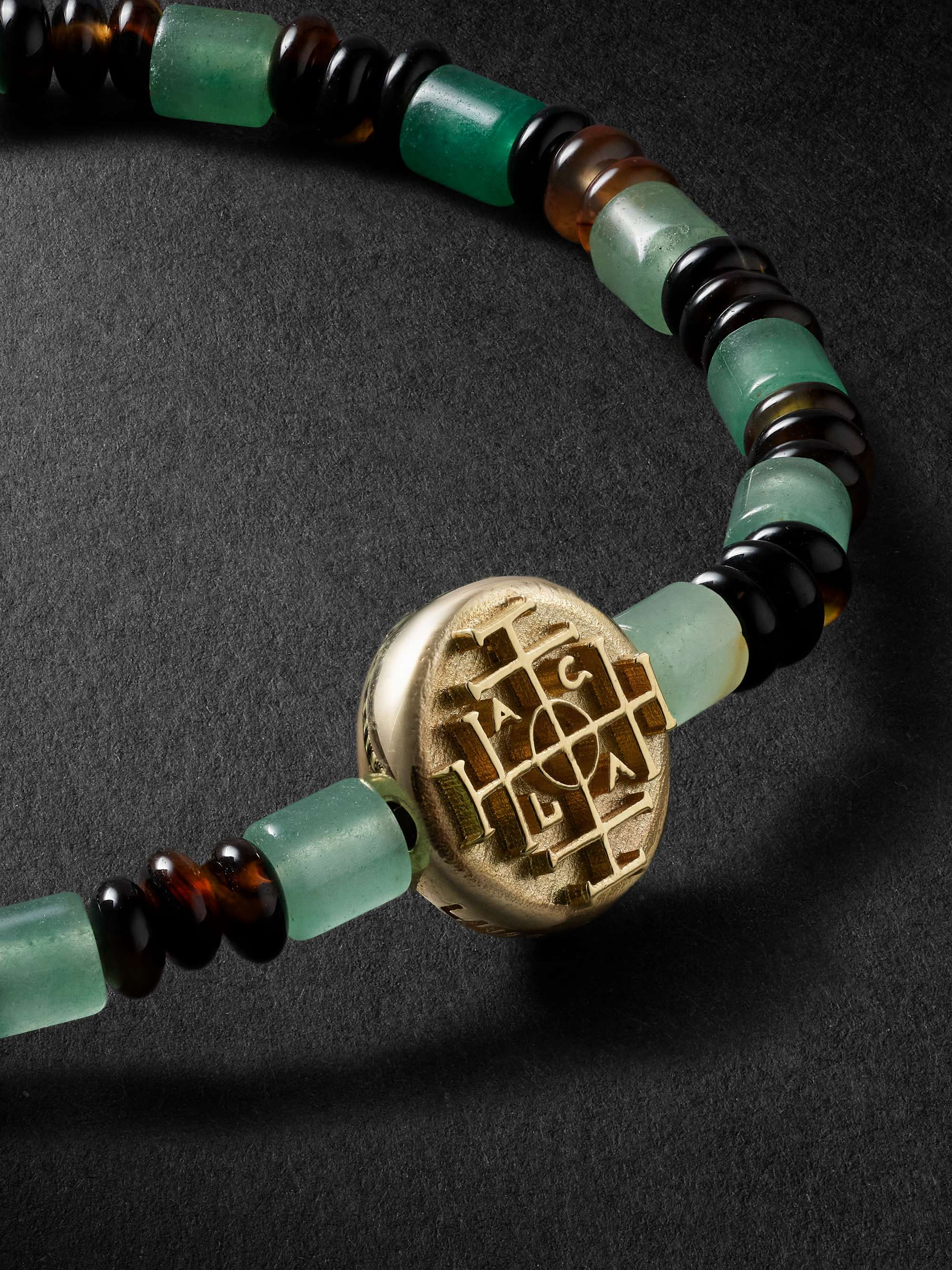 LUIS MORAIS Gold Lapis Lazuli Beaded Bracelet