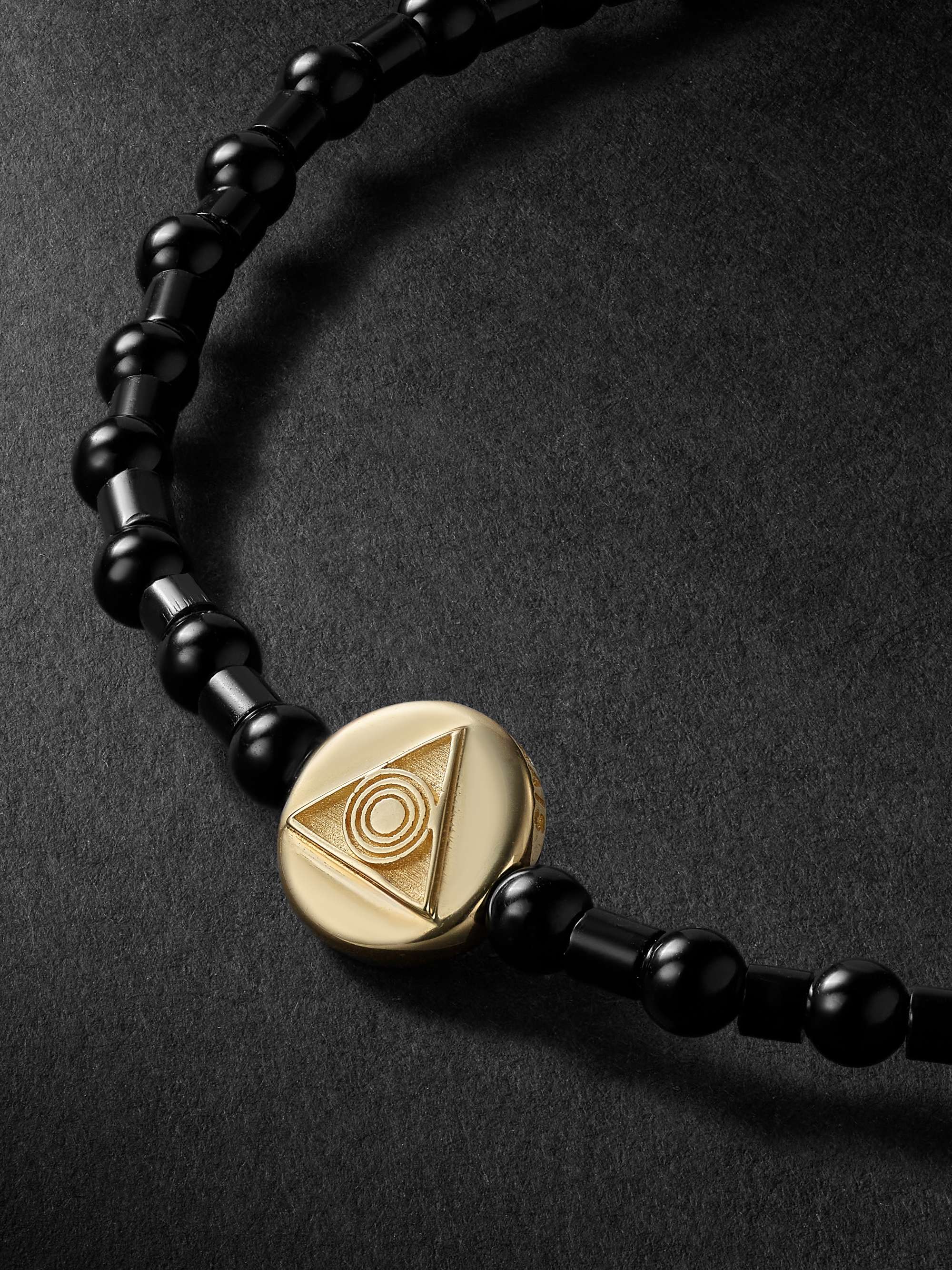 LUIS MORAIS Gold, Onyx and Glass Beaded Bracelet