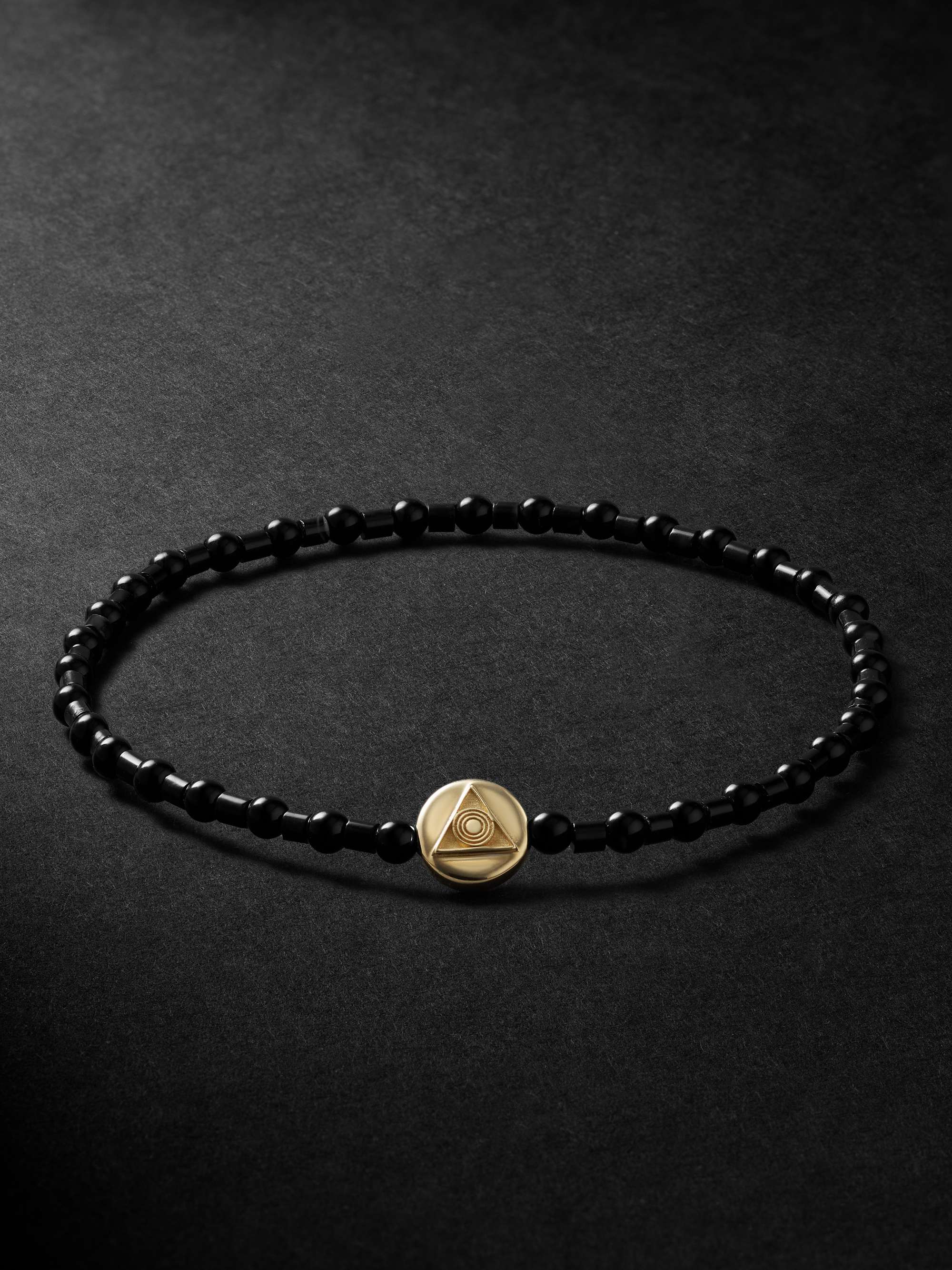 LUIS MORAIS Gold, Onyx and Glass Beaded Bracelet