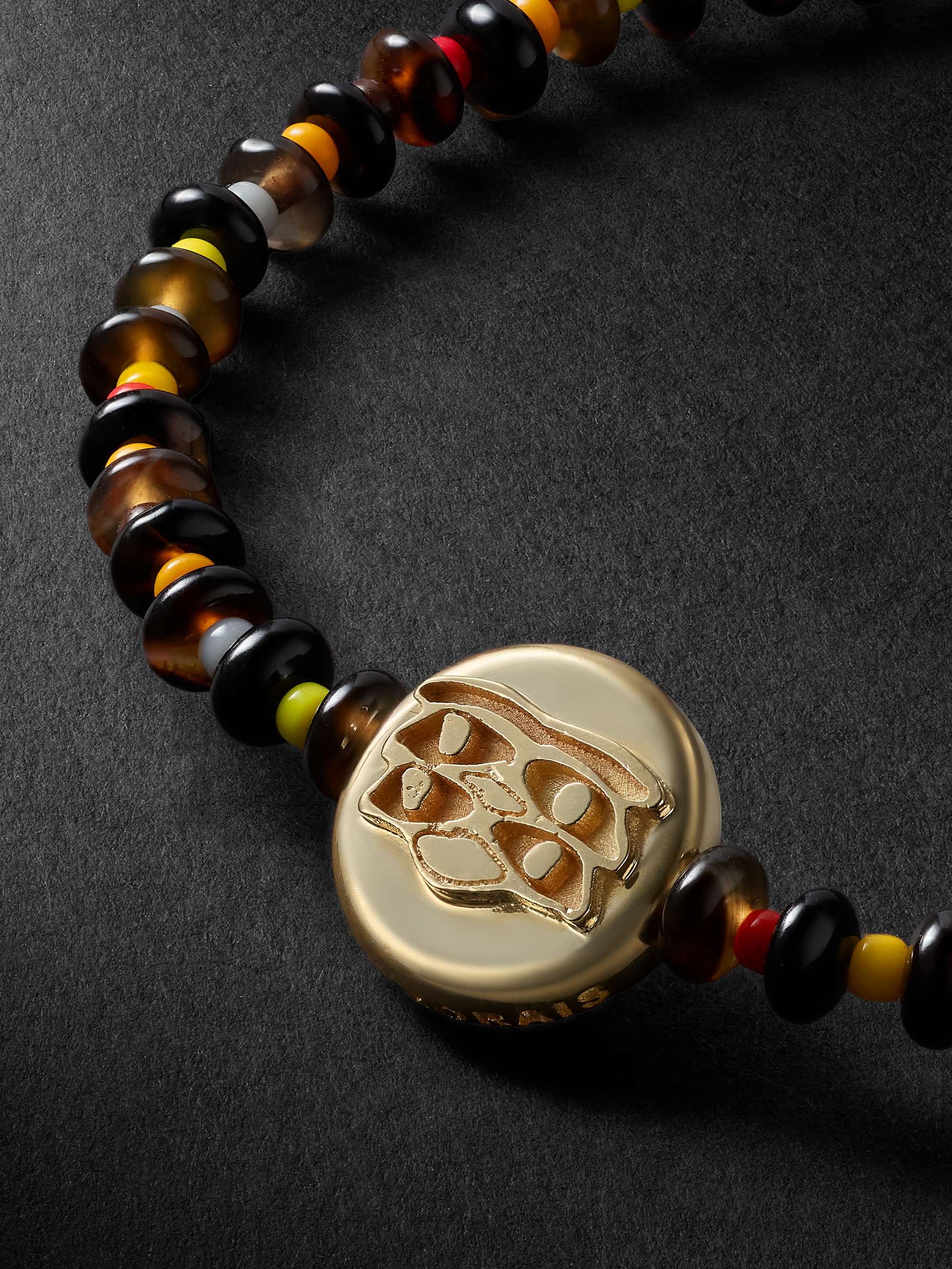LUIS MORAIS Gold, Tiger's Eye and Glass Beaded Bracelet