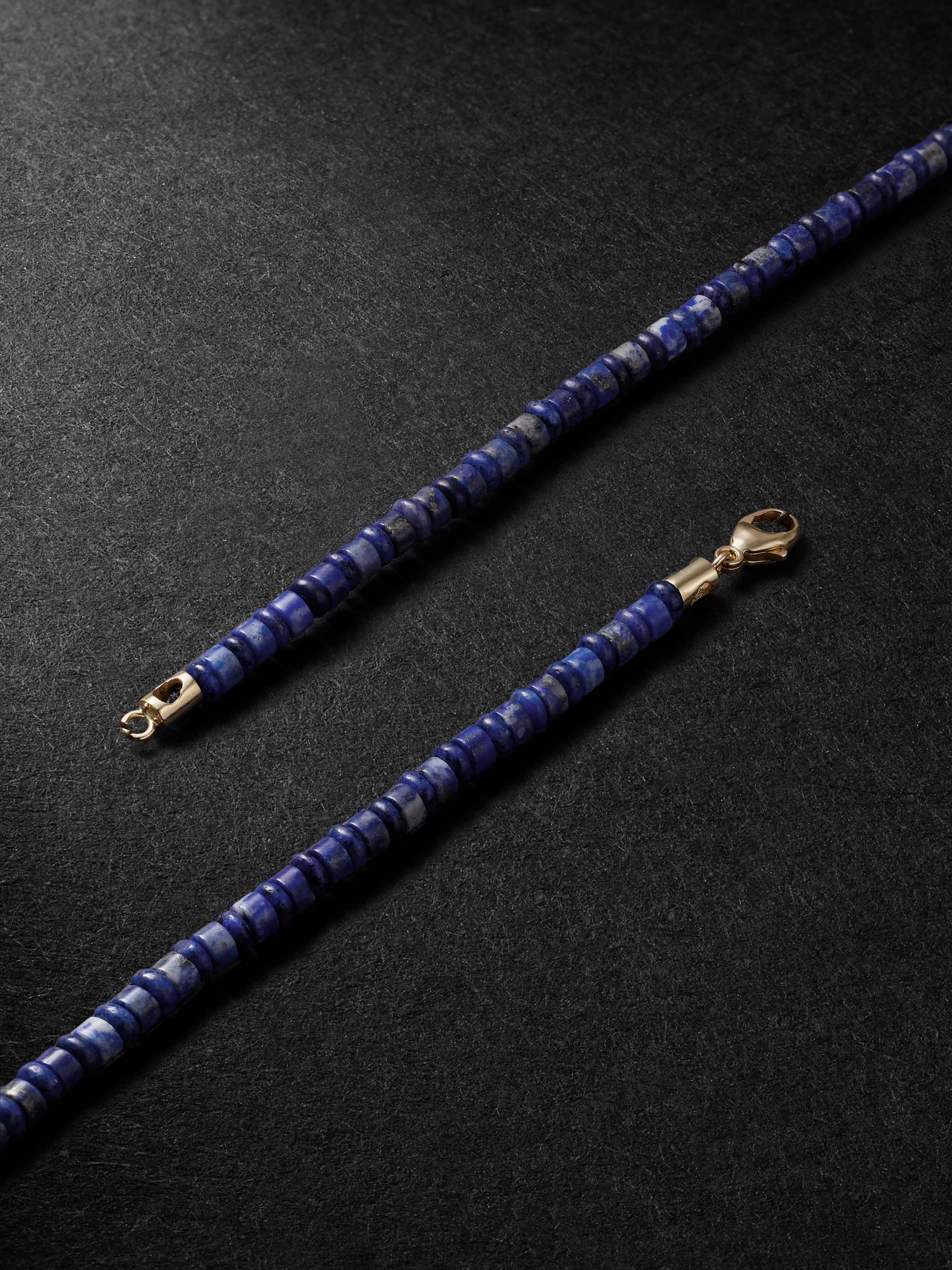 LUIS MORAIS Gold Lapis Lazuli Beaded Necklace