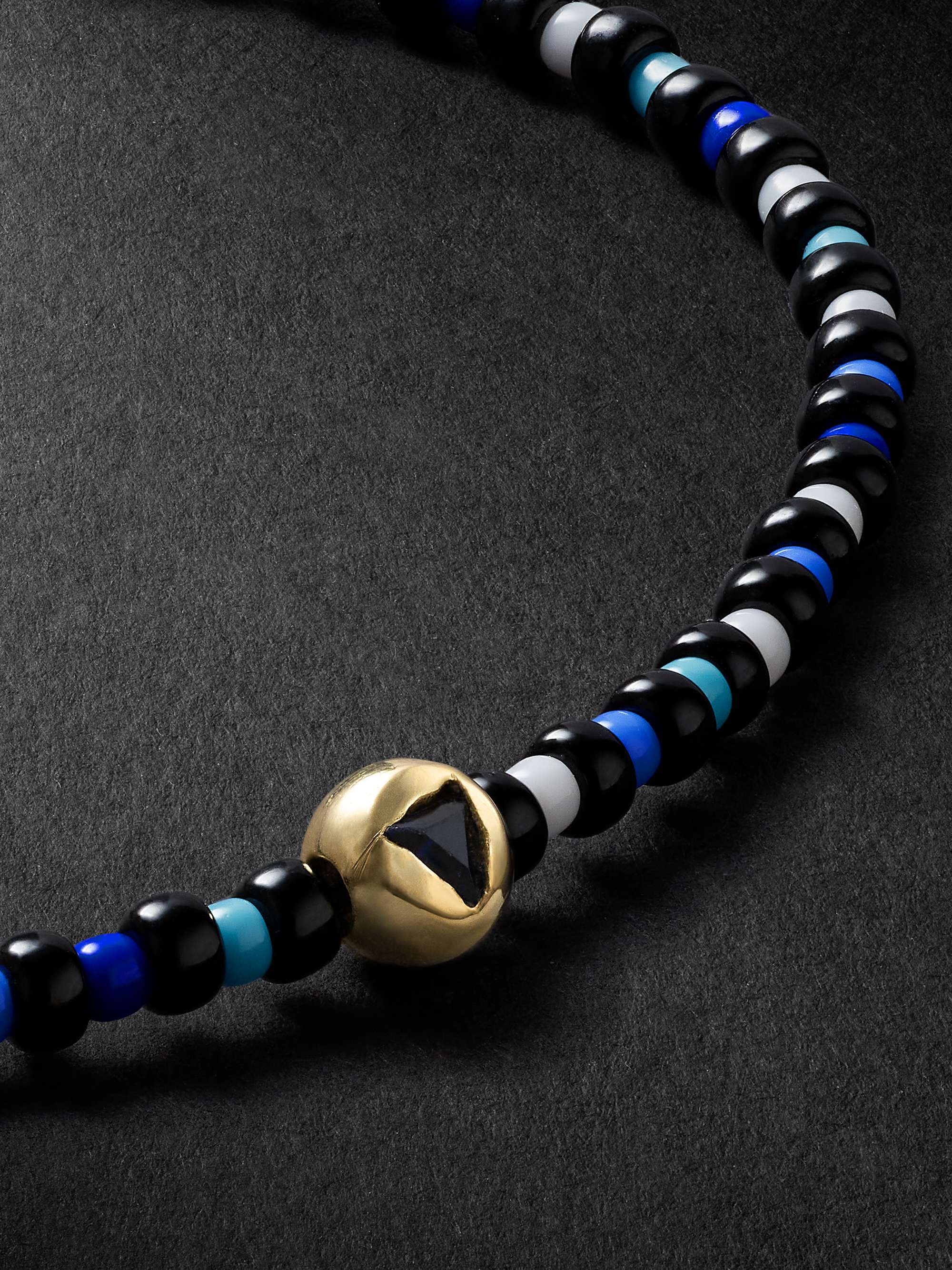 LUIS MORAIS Gold Sapphire Beaded Bracelet