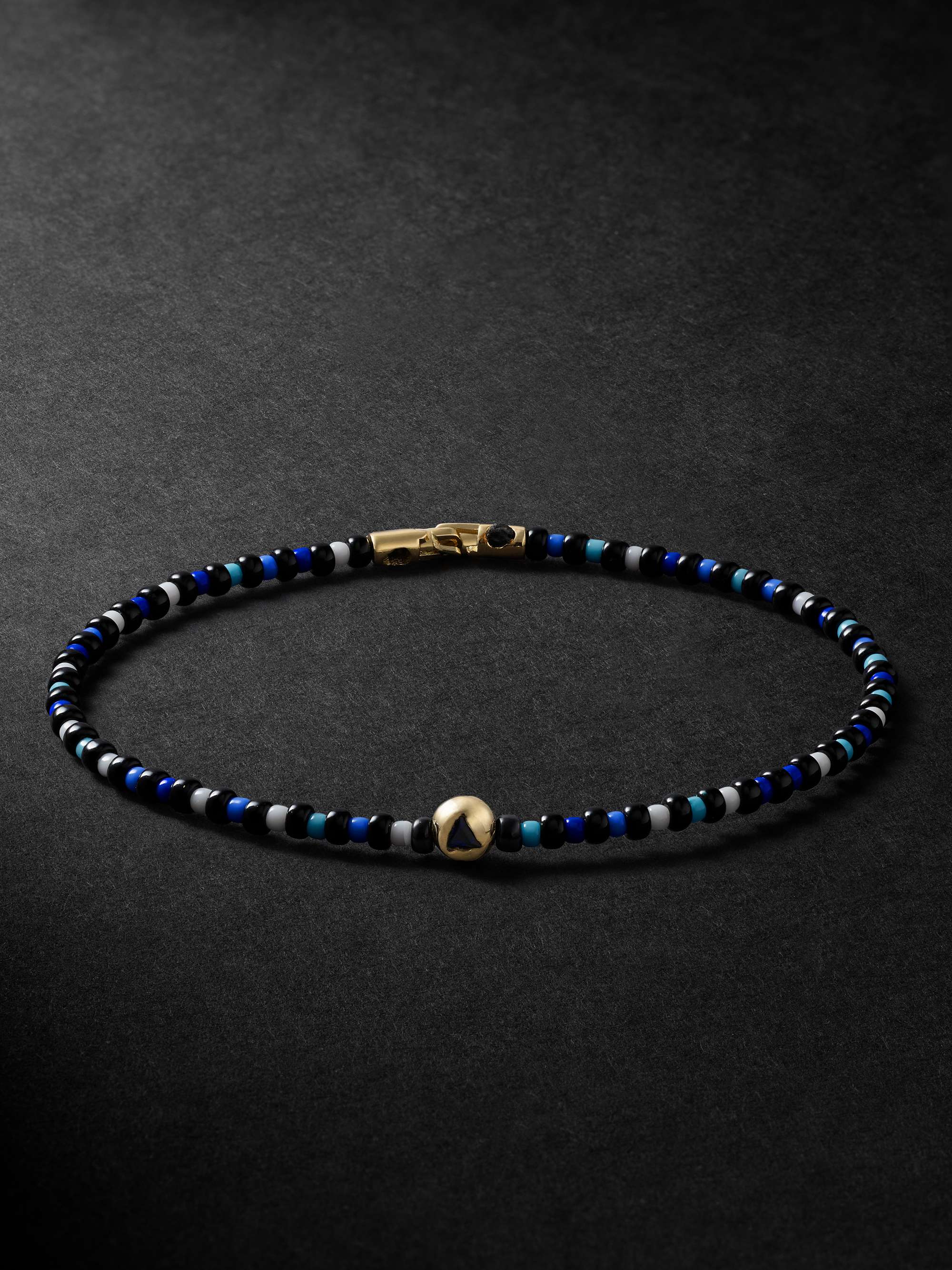 LUIS MORAIS Gold Sapphire Beaded Bracelet