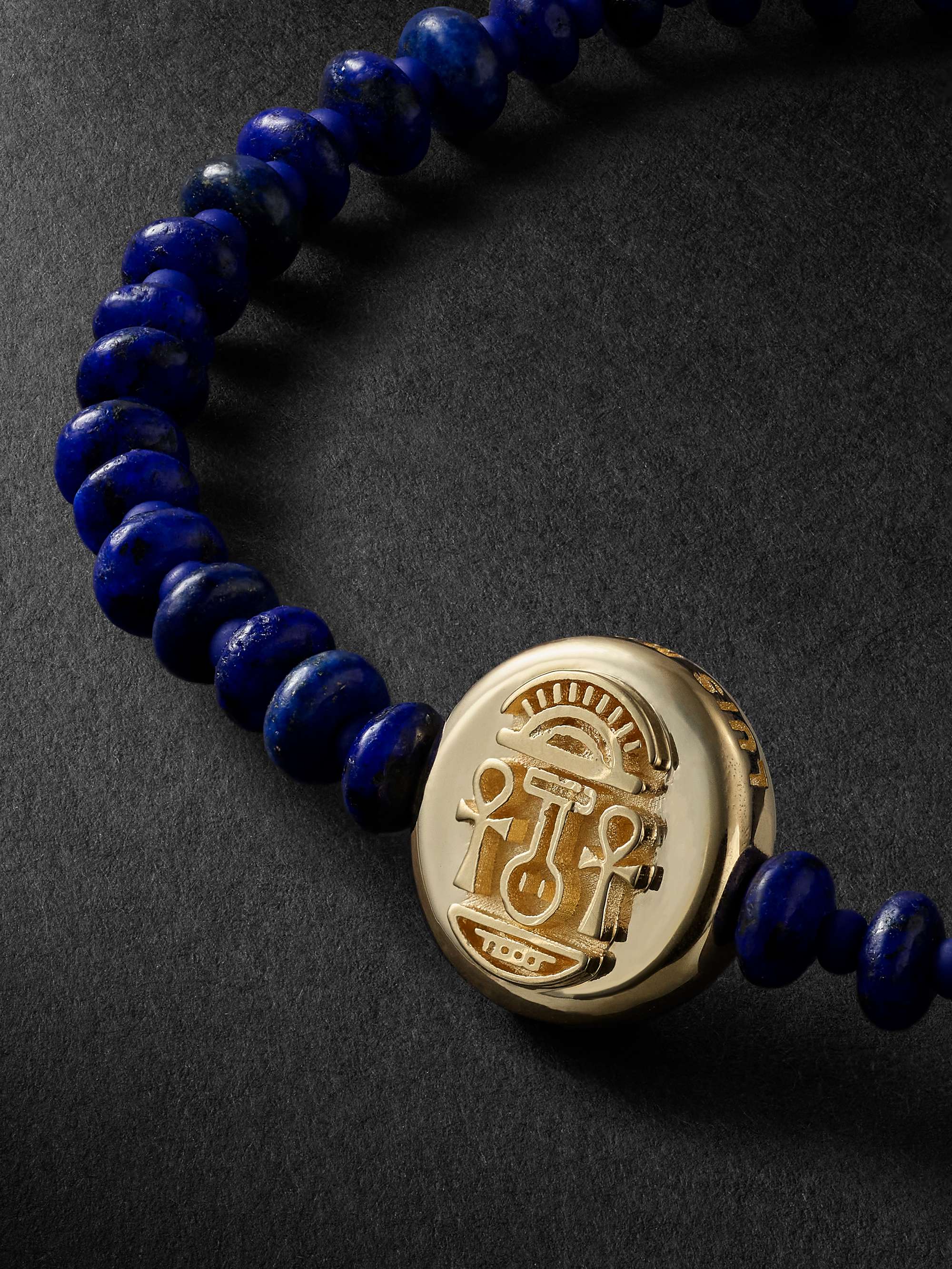 LUIS MORAIS Gold Lapis Lazuli Beaded Bracelet
