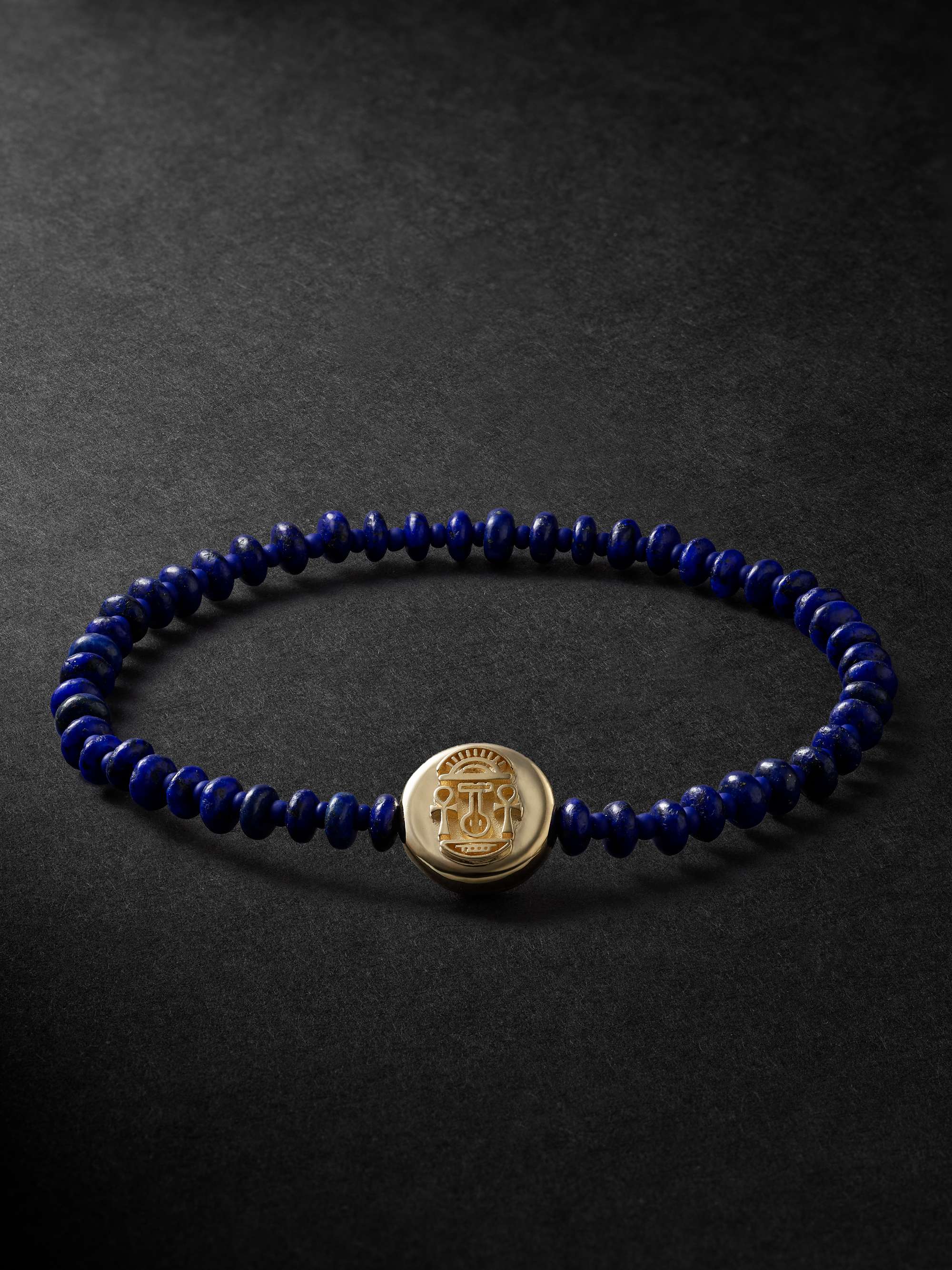 LUIS MORAIS Gold Lapis Lazuli Beaded Bracelet