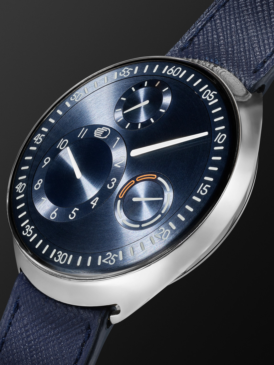 Shop Ressence Type 1 Automatic 42mm Titanium And Leather Watch, Ref. No. Type 1 Slim N In Blue