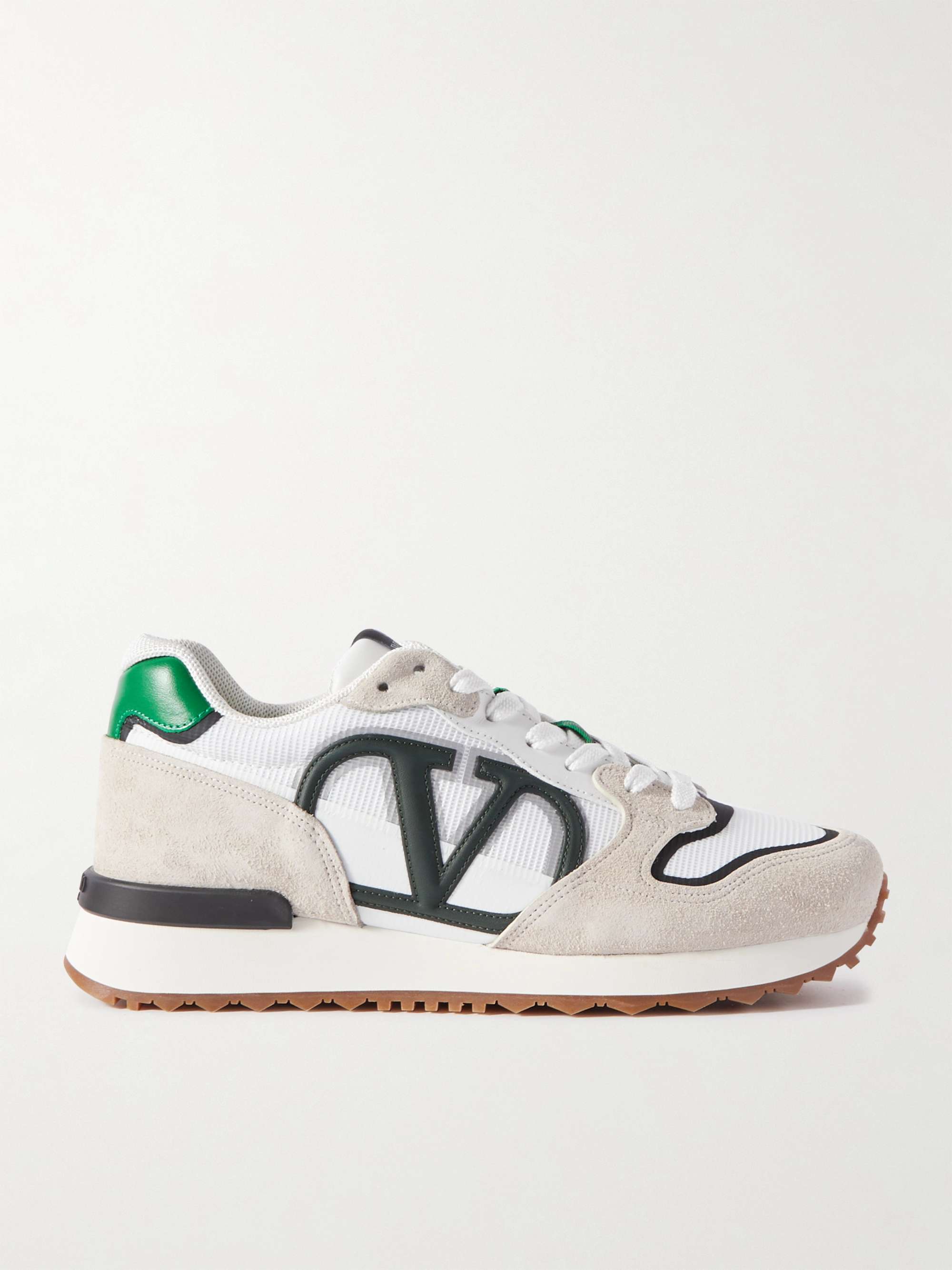 VALENTINO GARAVANI Valentino Garavani Suede, Leather and Mesh Sneakers ...