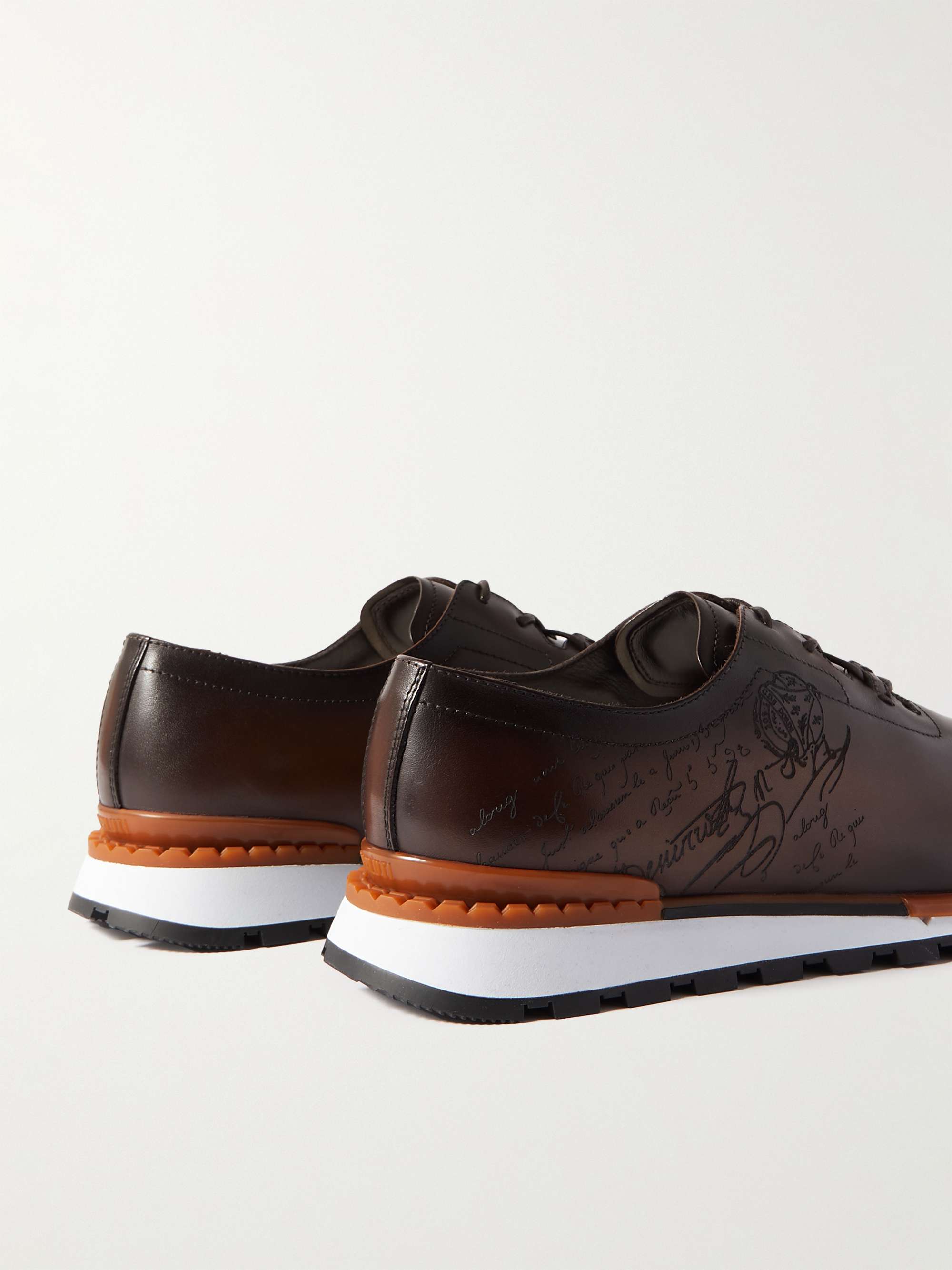 BERLUTI Fast Track Scritto Venezia Leather Sneakers for Men | MR PORTER