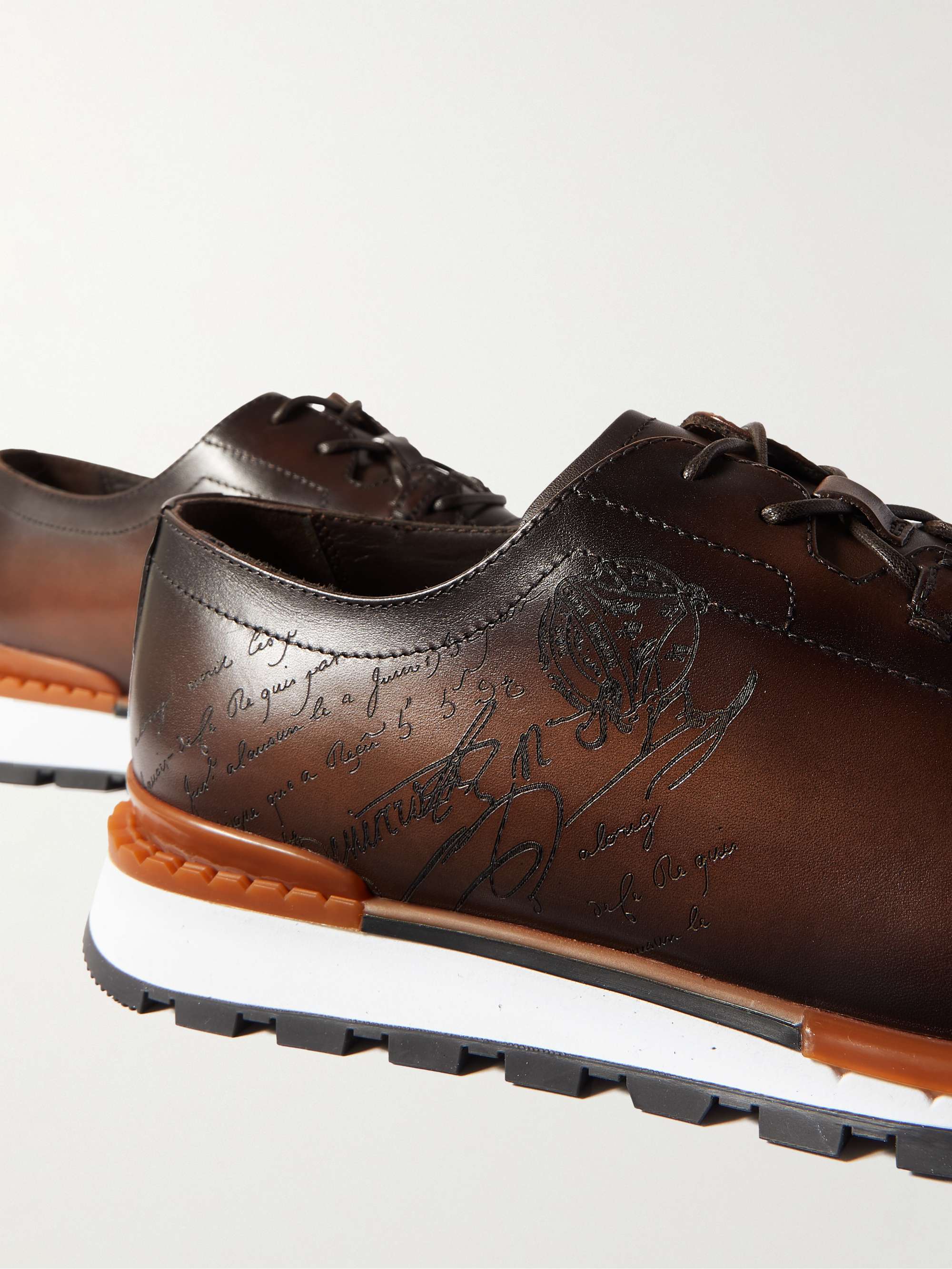 BERLUTI Fast Track Scritto Venezia Leather Sneakers for Men | MR PORTER