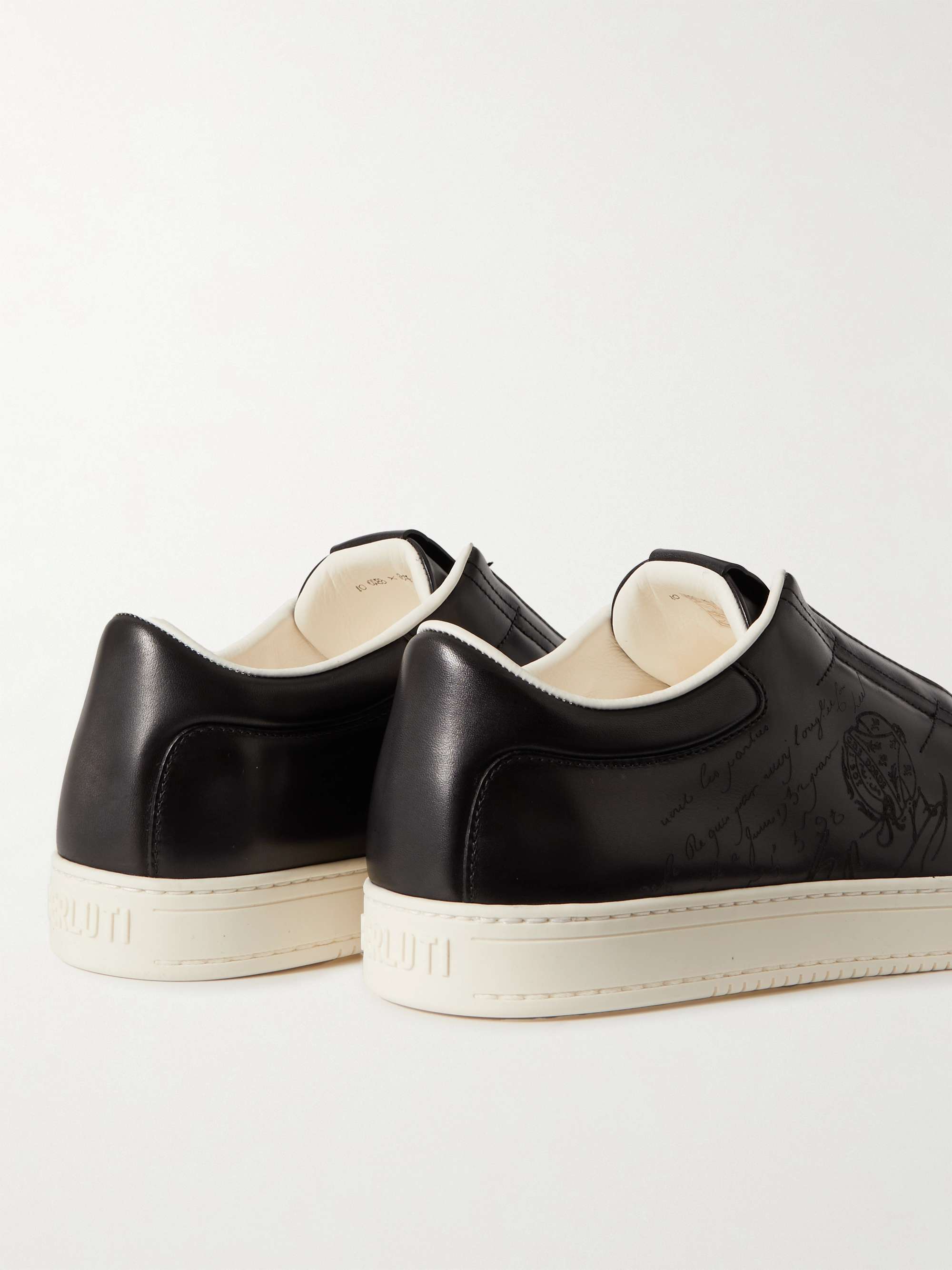 BERLUTI Playtime Scritto Venezia Leather Slip-On Sneakers