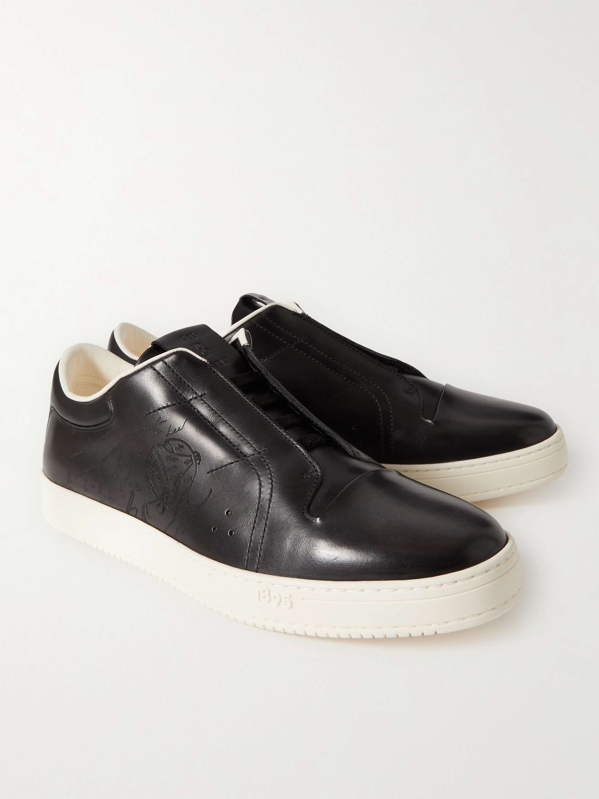 BERLUTI Playtime Scritto Venezia Leather Slip-On Sneakers for Men | MR ...