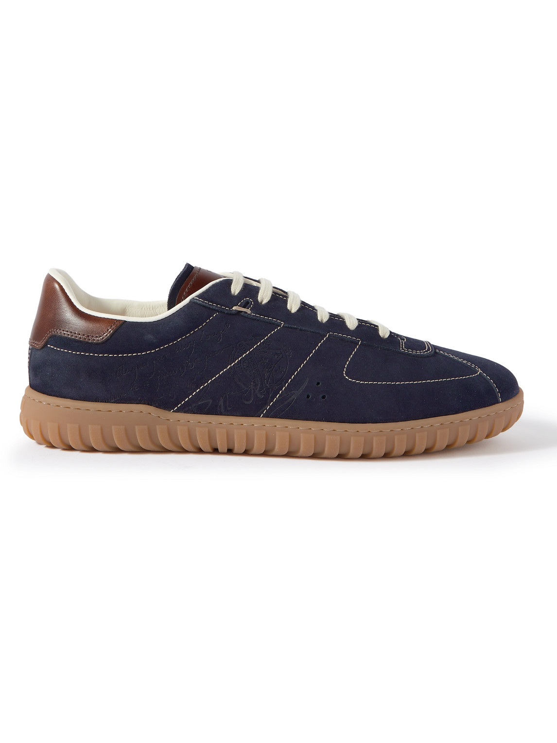 Scritto Venezia Leather-Trimmed Suede Sneakers