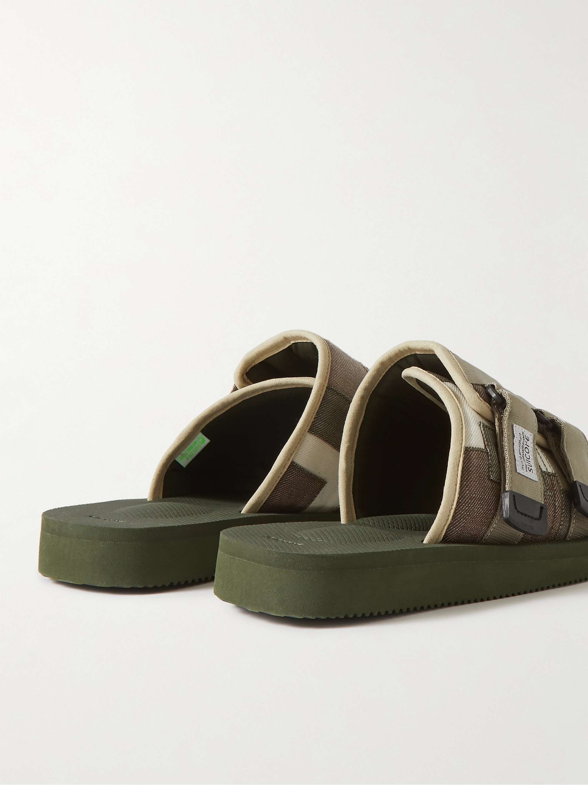 SUICOKE KAW-VS Webbing-Trimmed Suede Sandals