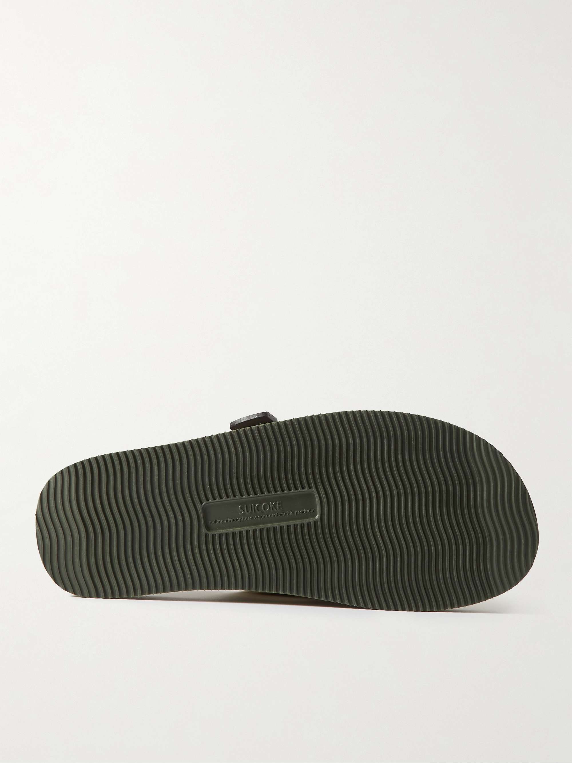 SUICOKE KAW-VS Webbing-Trimmed Suede Sandals