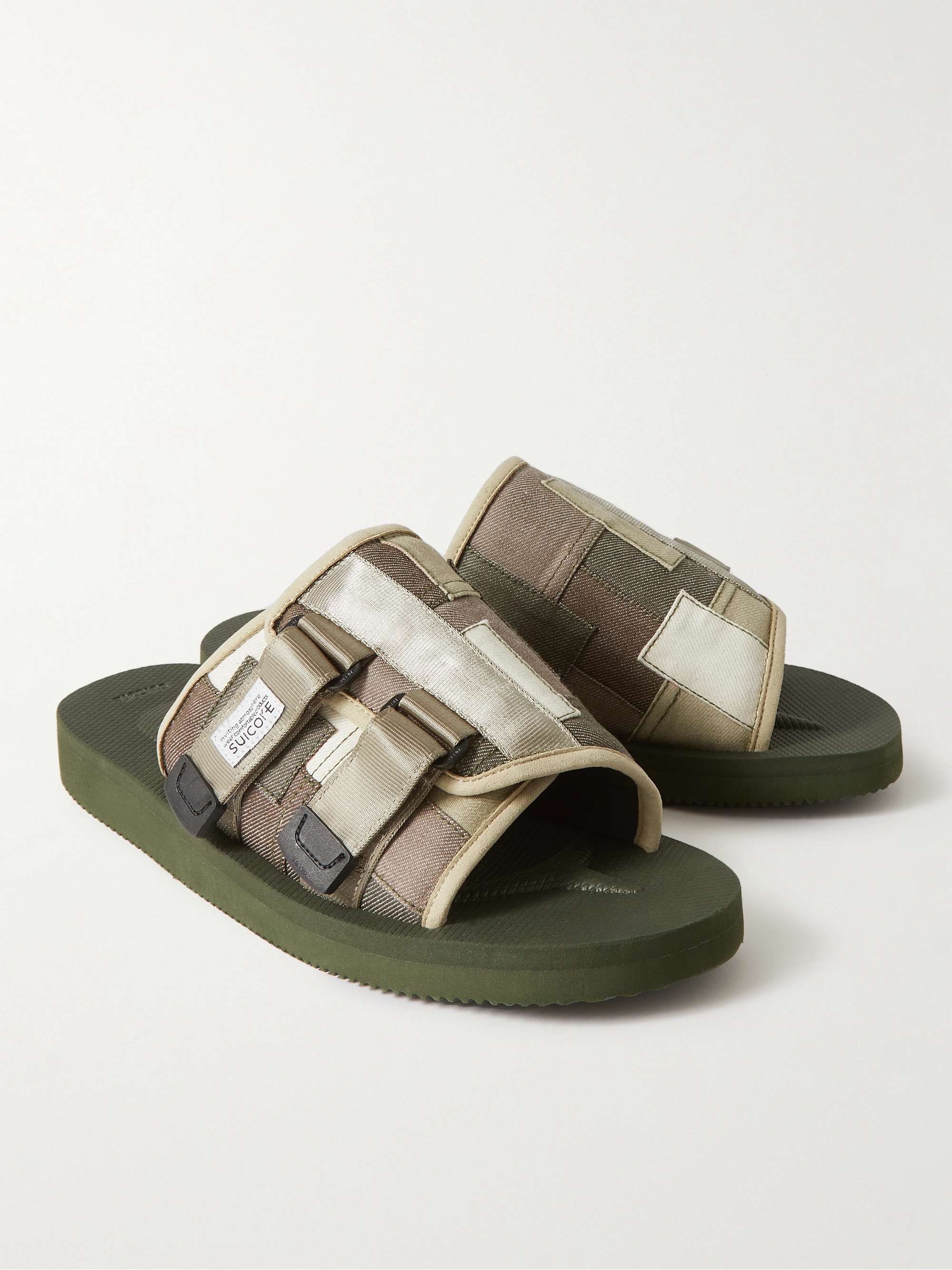 SUICOKE KAW-VS Webbing-Trimmed Suede Sandals
