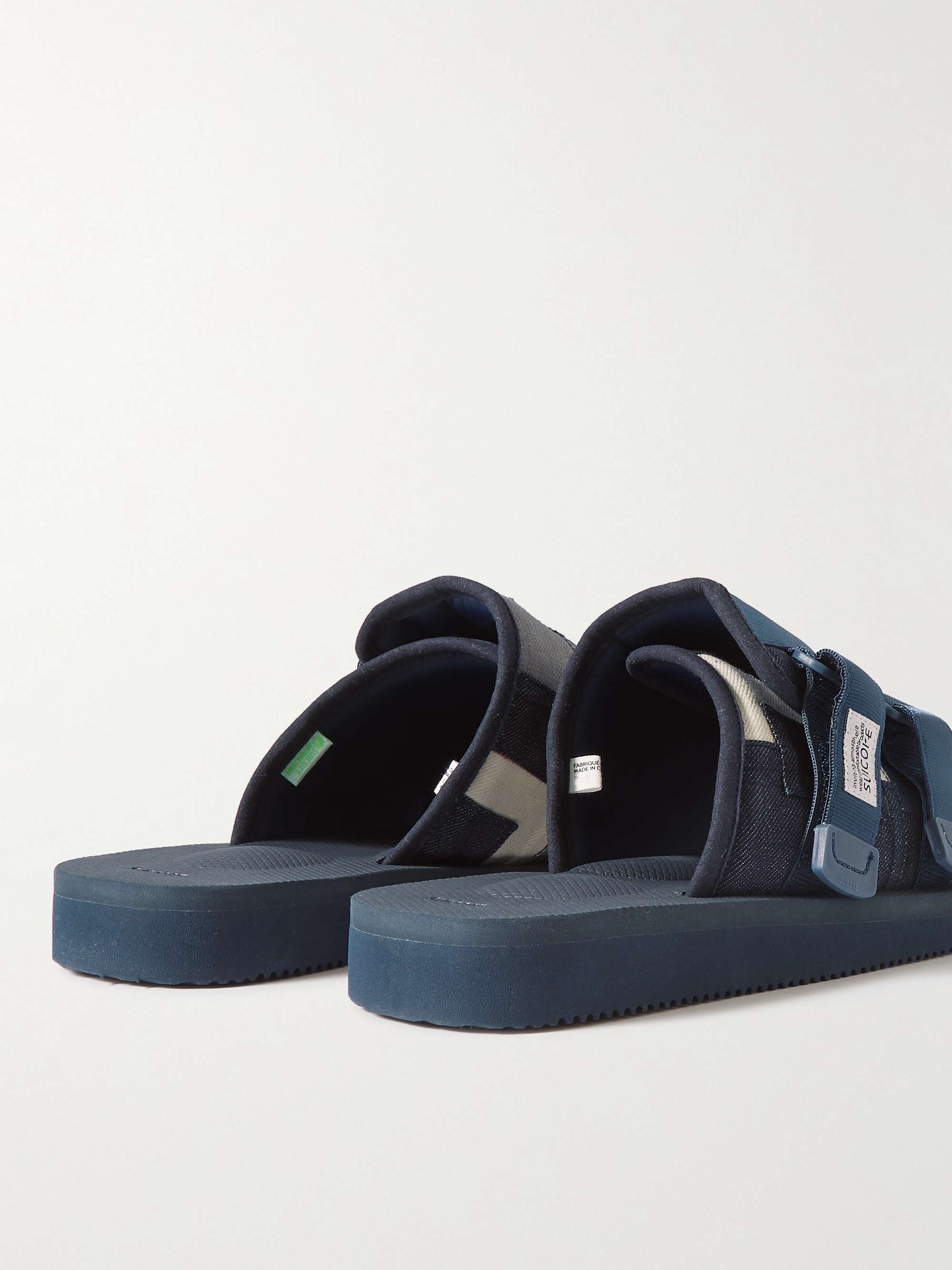 SUICOKE KAW-VS Webbing-Trimmed Suede Sandals