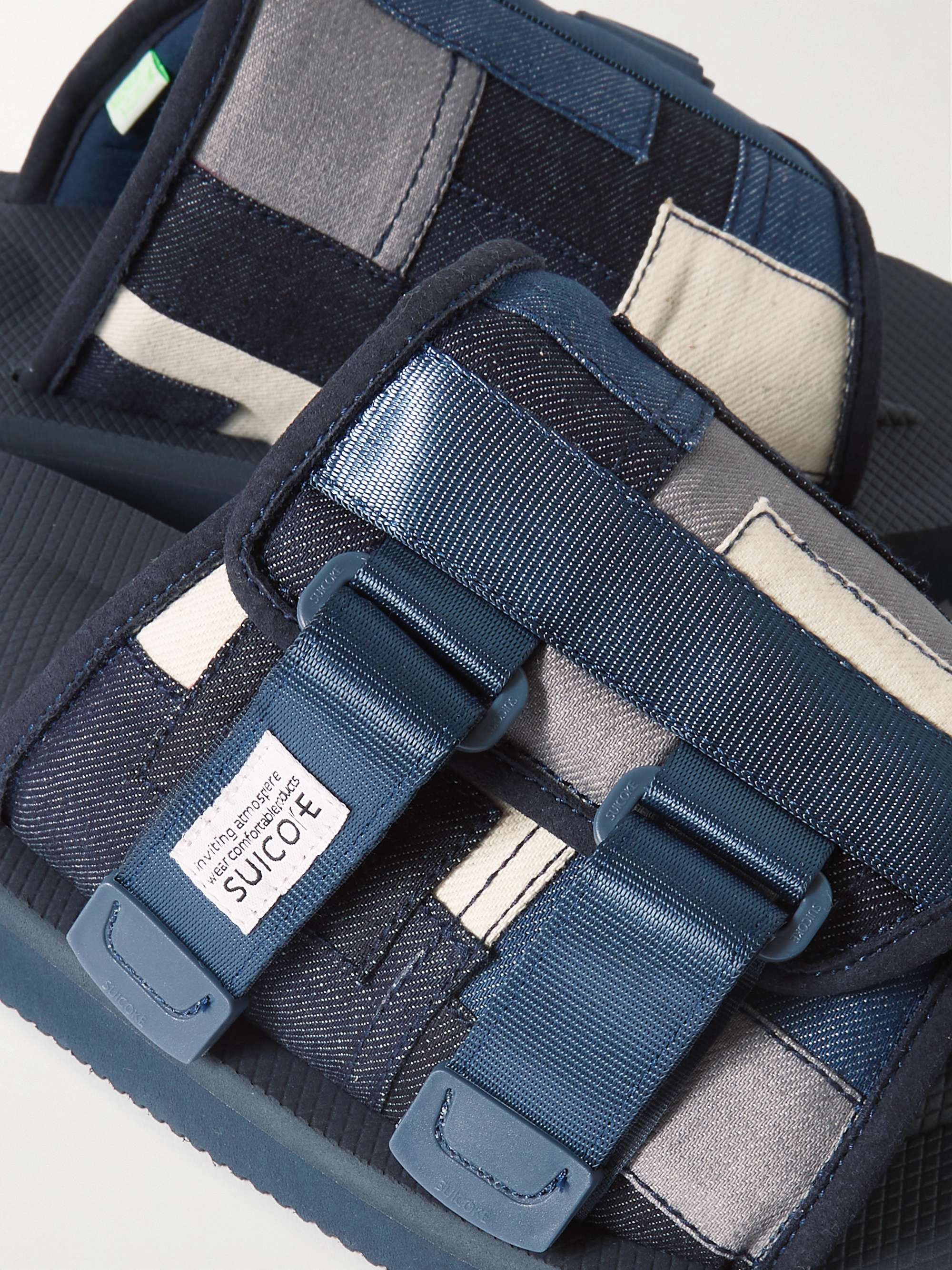 SUICOKE KAW-VS Webbing-Trimmed Suede Sandals