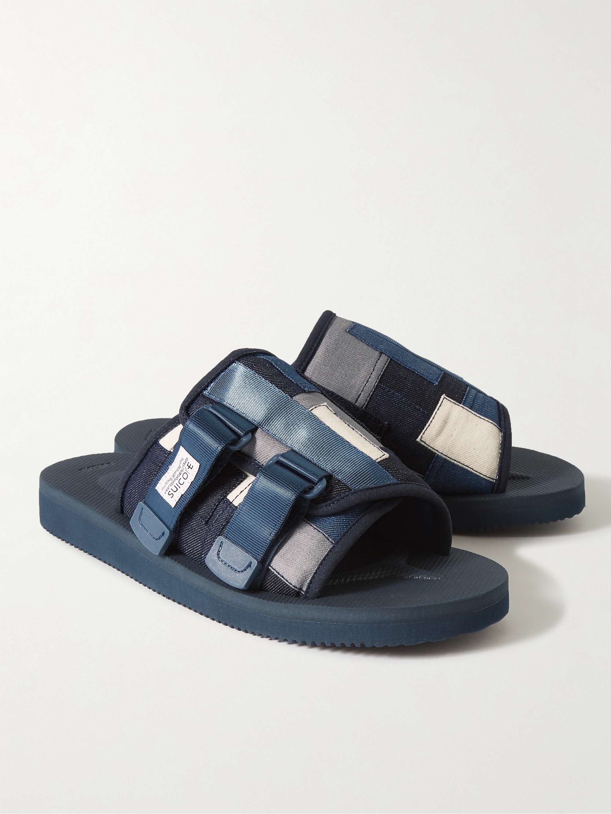 SUICOKE KAW-VS Webbing-Trimmed Suede Sandals