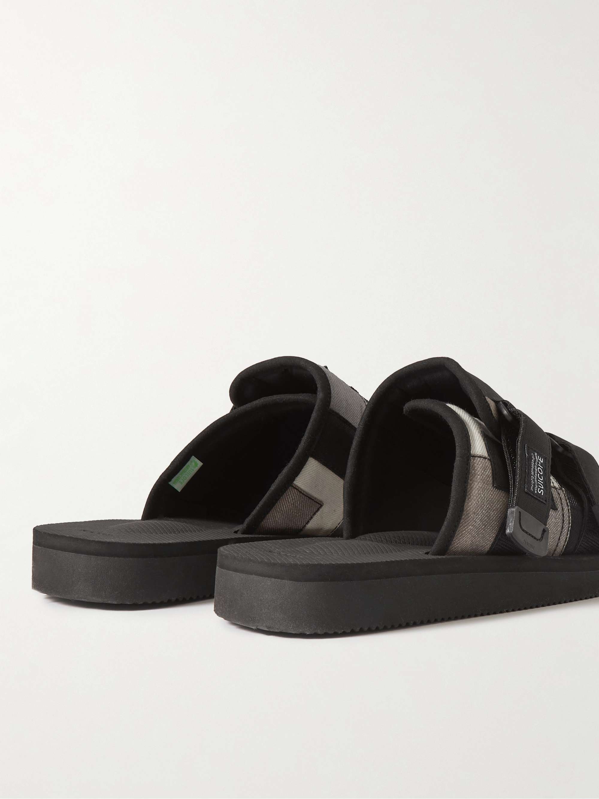 SUICOKE KAW-VS Webbing-Trimmed Suede Sandals