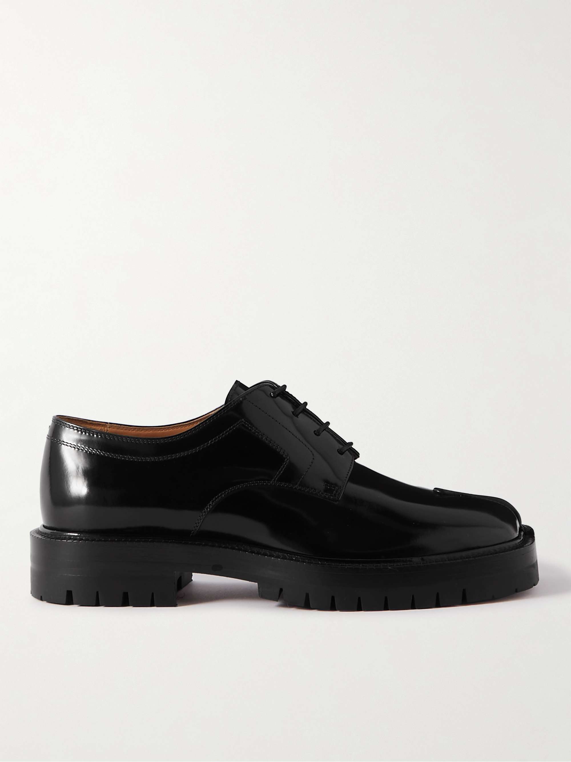 MAISON MARGIELA Tabi Split-Toe Polished-Leather Derby Shoes for