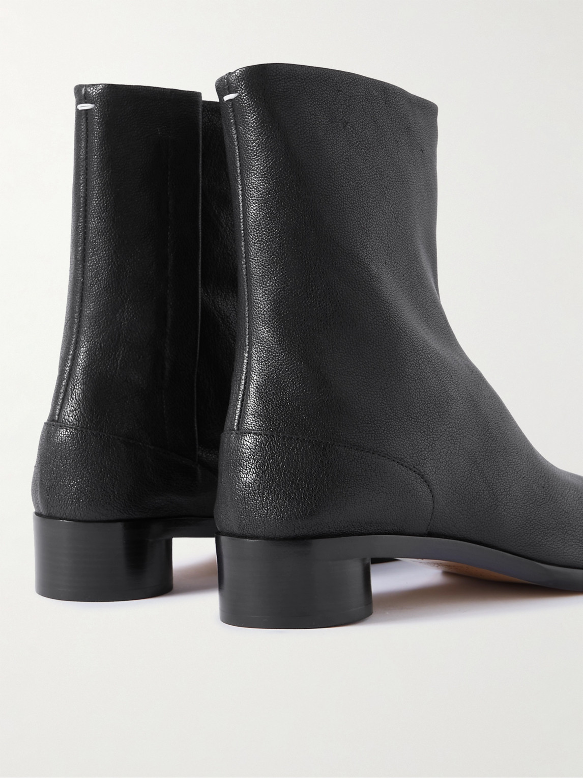 Maison Margiela Brown Tabi Ankle Boots In Black